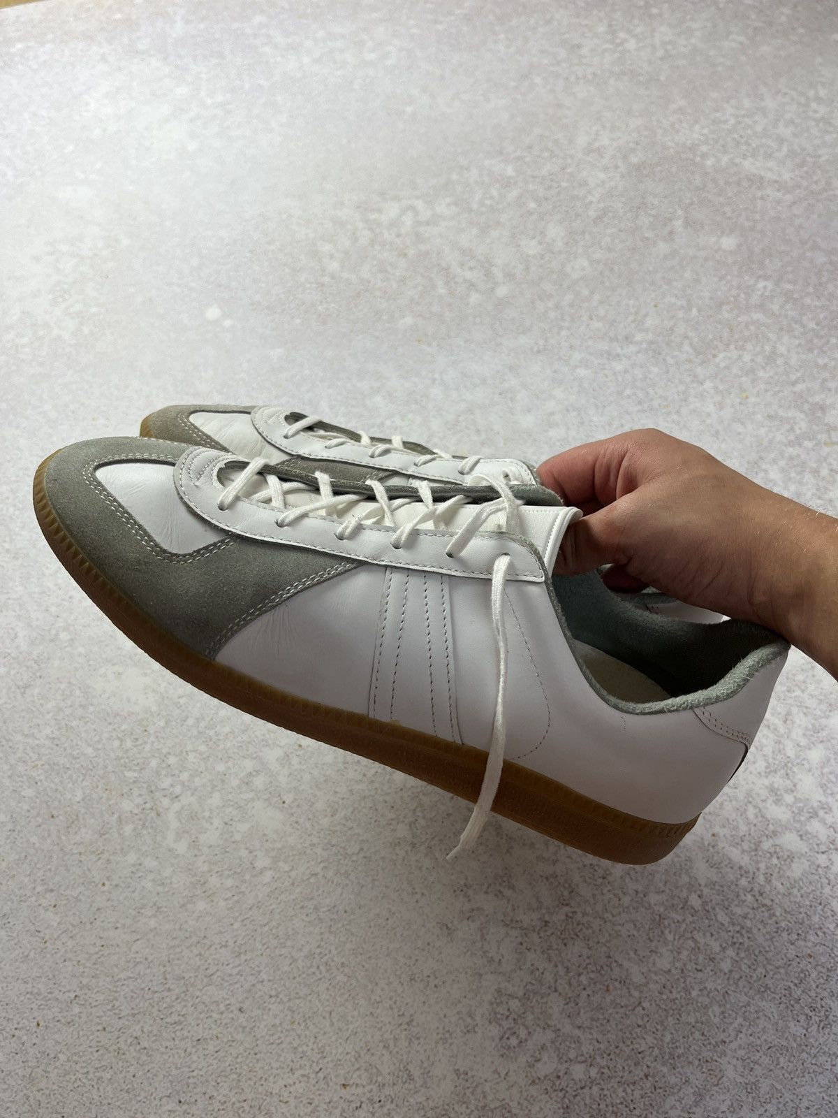 Bundeswehr x German Army Trainers Gat Bw-Sport 285 Margiela Style Vintage Leather Trainers Shoes in White (Size 11)