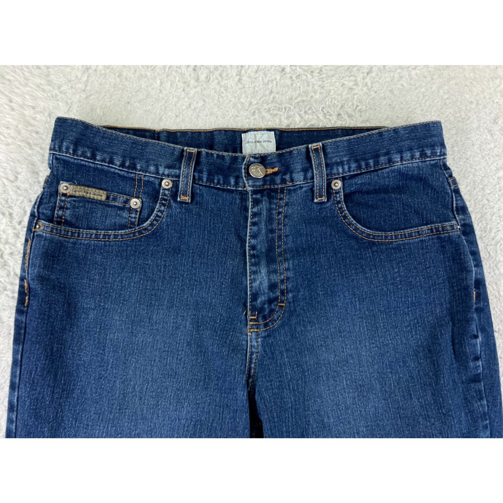 Calvin Klein Calvin Klein Jeans Women 10 Blue Denim Boot Cut Cotton Blend Mid 27x30 Size 32" / US 10 / IT 46 - 6 Thumbnail