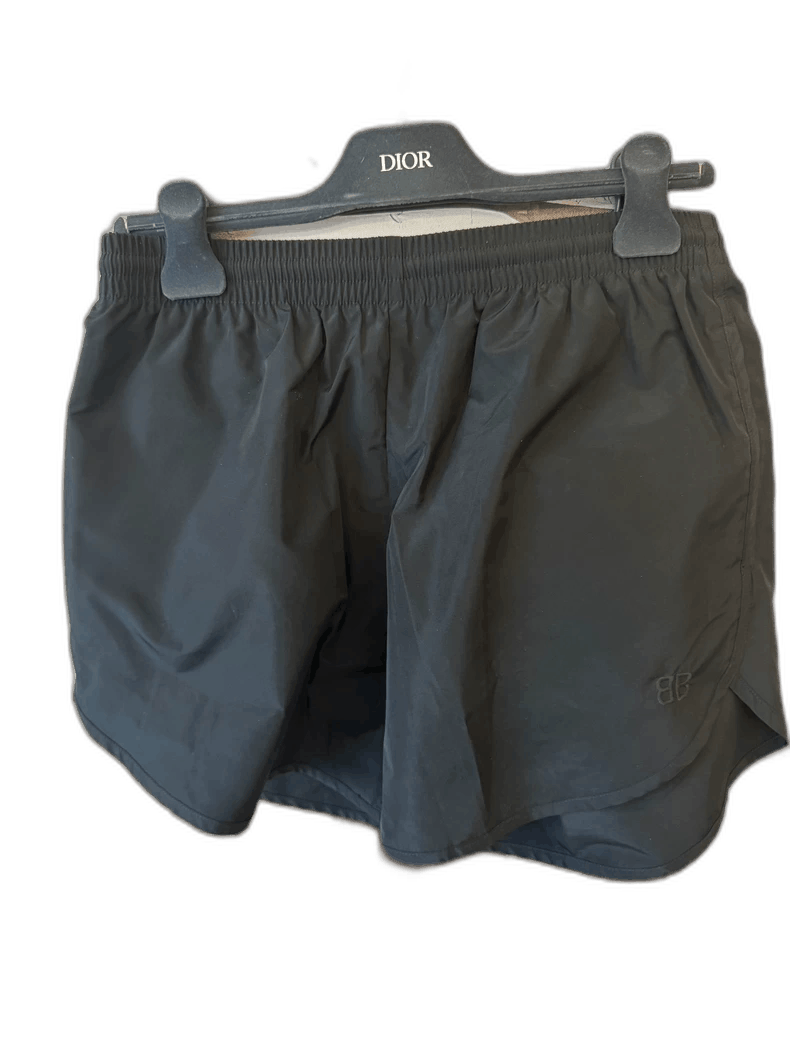 Balenciaga Balenciaga Black Logo Embroidered Sports Shorts-2506 Size 35" - 1 Thumbnail