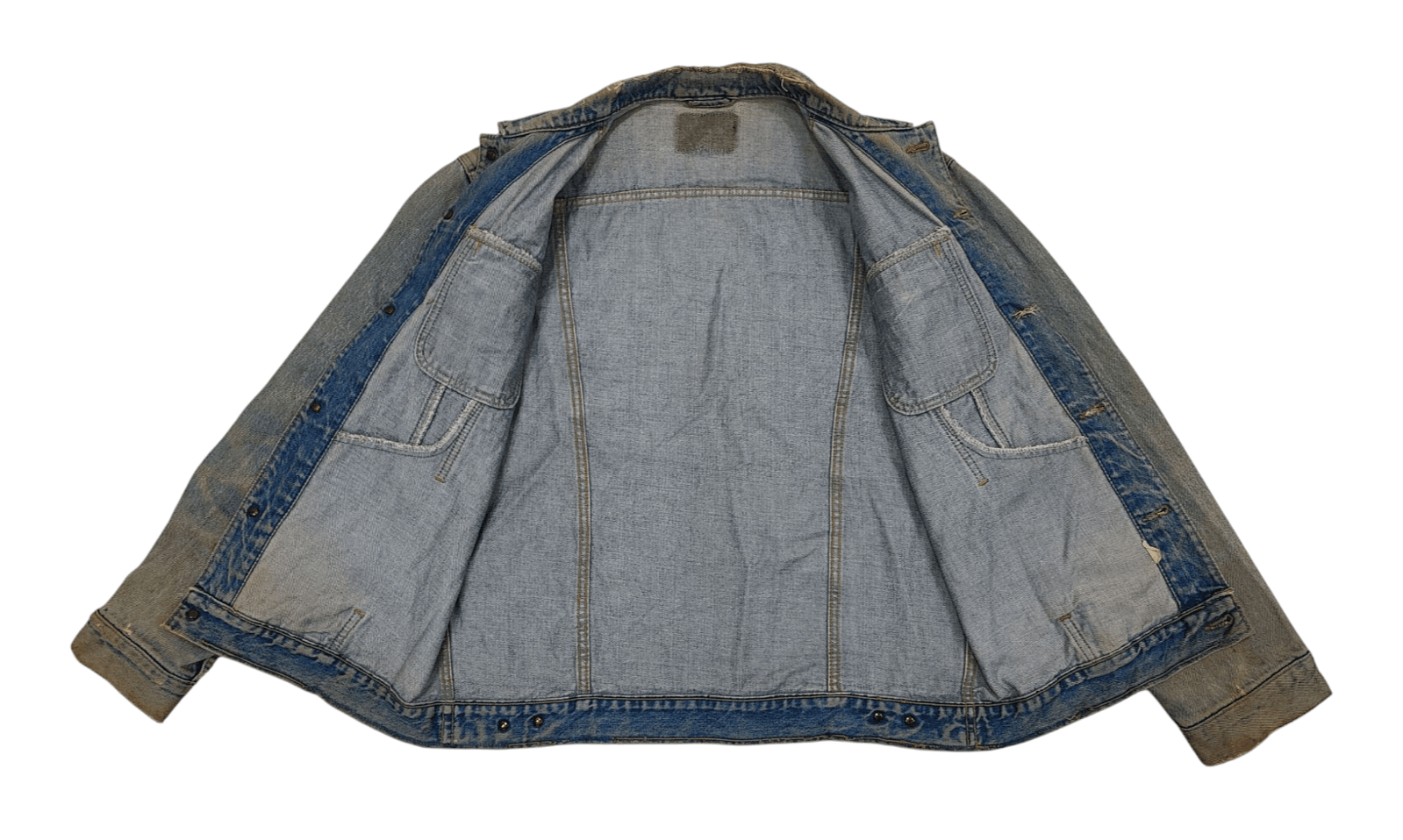 Big John Vintage Big John Trucker Jacket Jeans Distressed Faded Denim Size US M / EU 48-50 / 2 - 4 Thumbnail