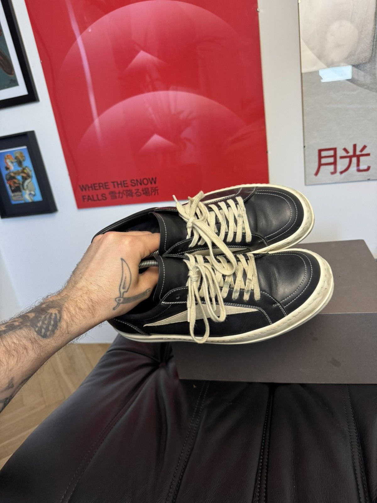 Rick Owens Rick Owens Vans Sneakers Leather Mainline Designer Low Top Size US 8.5 / EU 41-42 - 6 Thumbnail