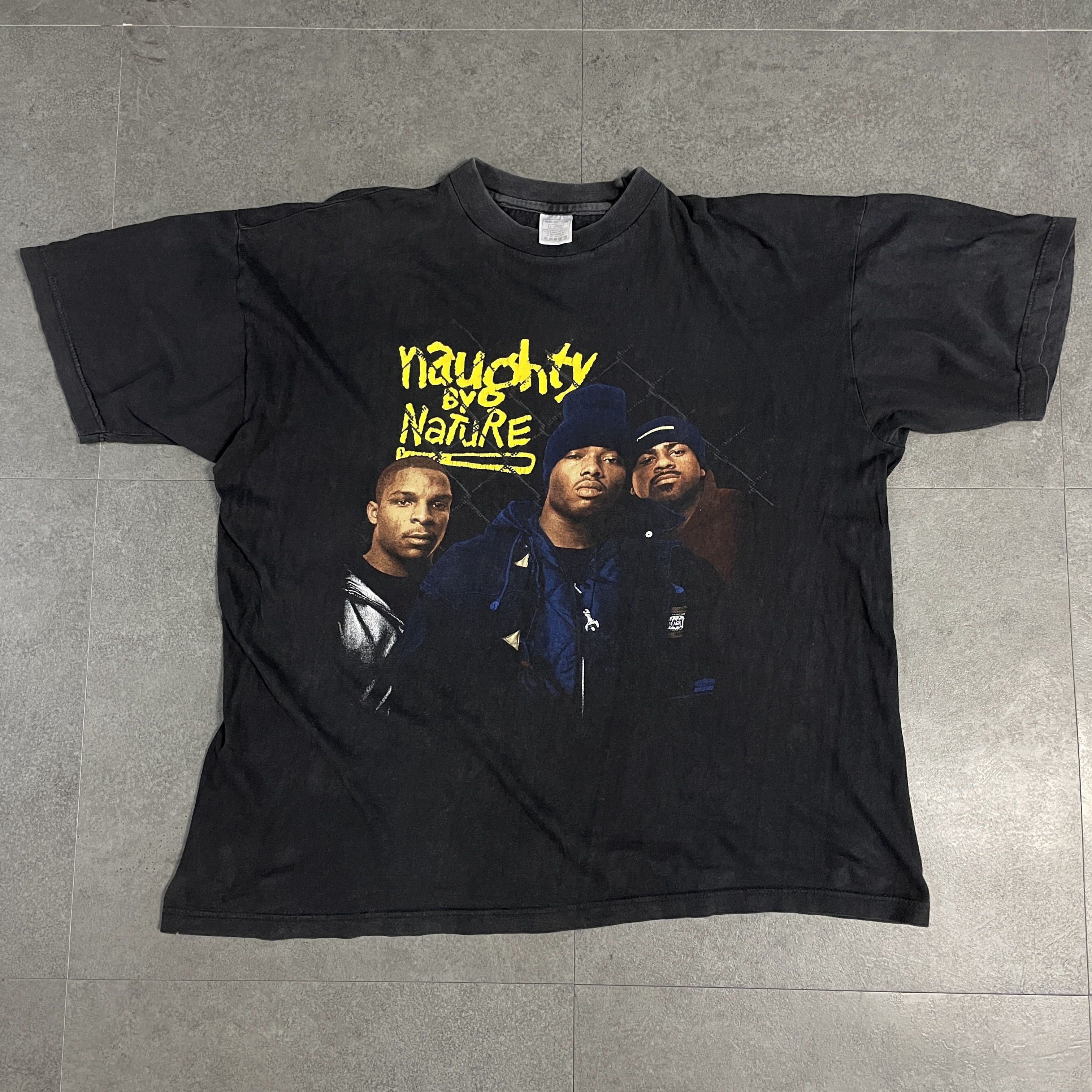 image of Rap Tees x Vintage 90's Naughty By Nature Tee Shirt in Black, Men's (Size XL)