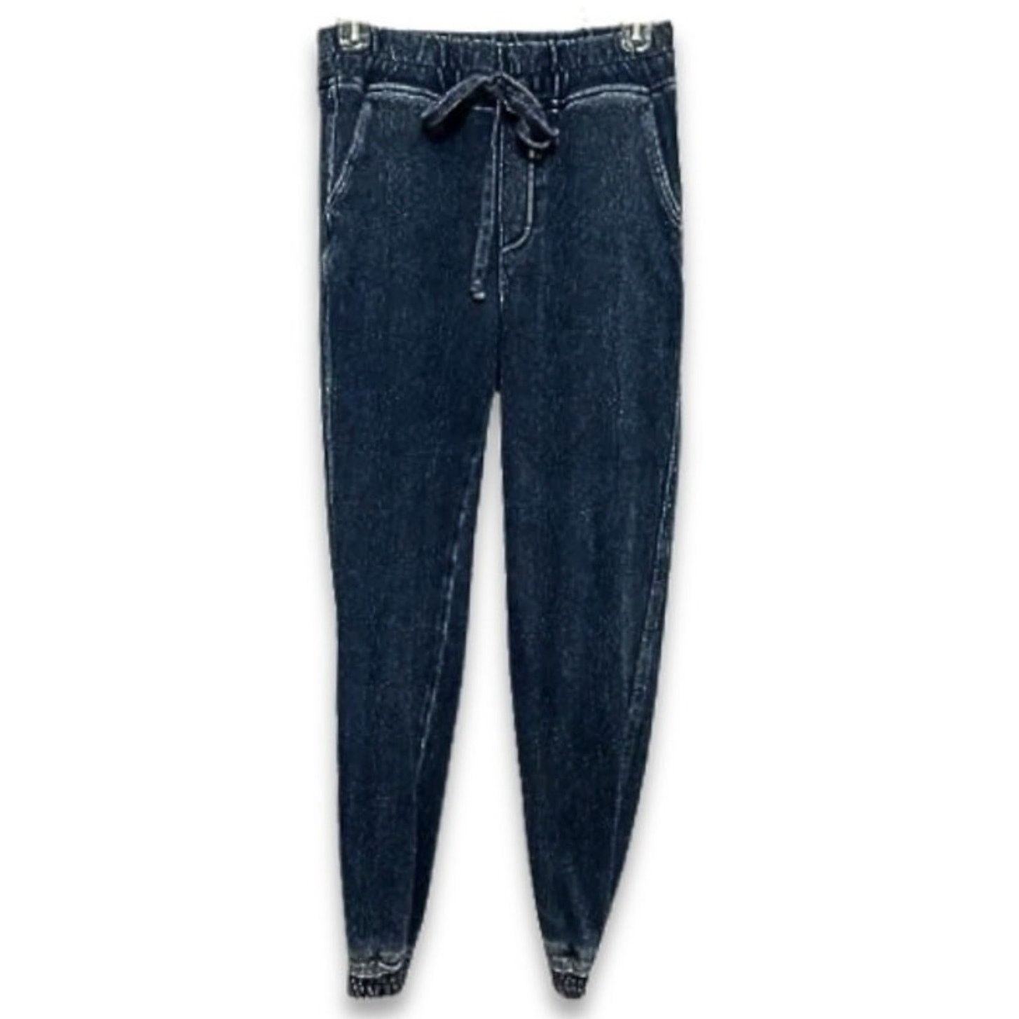 Other Wash Lab Jeggings Tie Waist Slim Fit Dark Wash Denim M NWOT Size 28" / US 6 / IT 42 - 1 Thumbnail