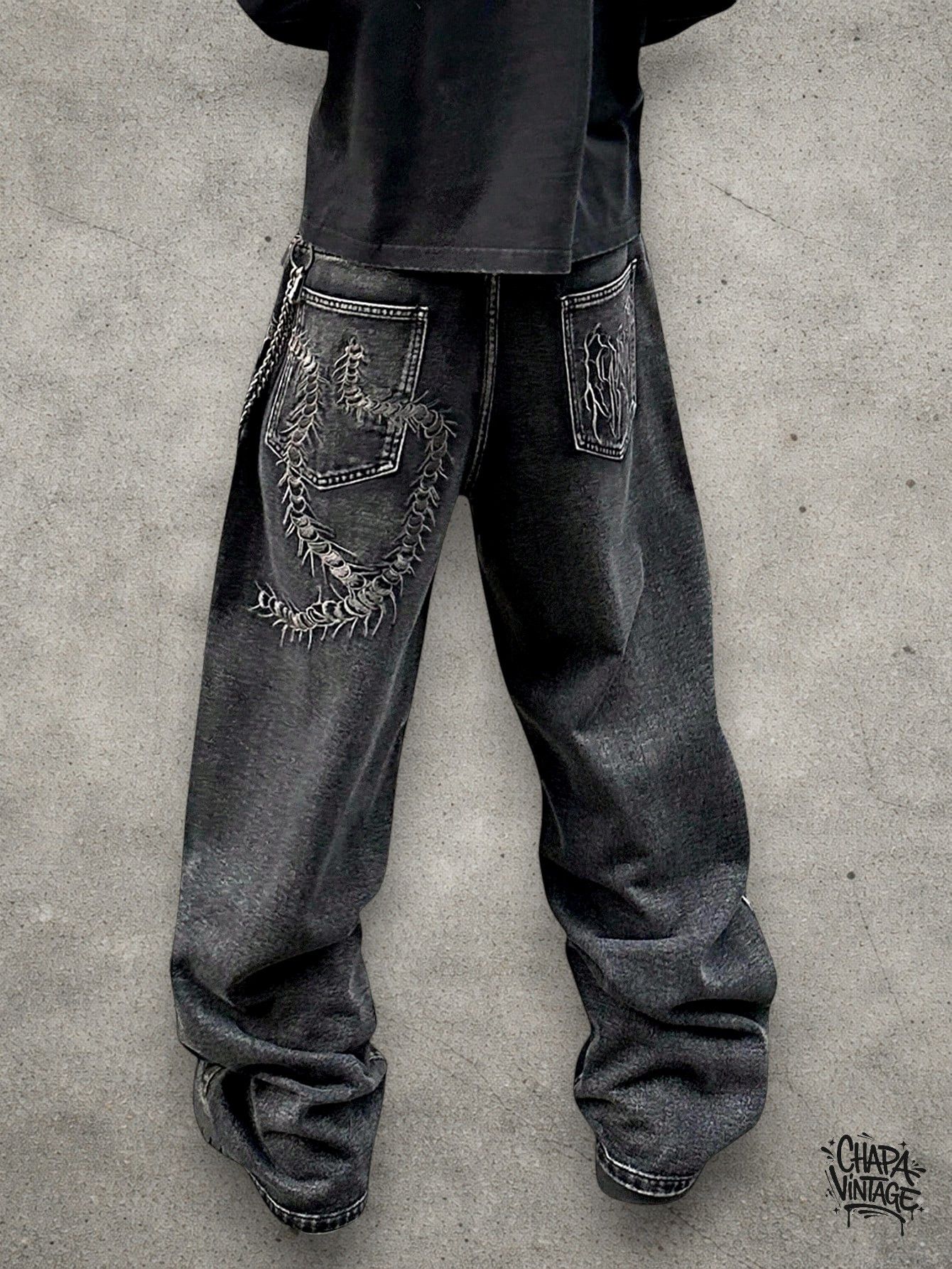 Japanese Brand Embroidery washed jeans Size US 32 / EU 48 - 3 Thumbnail