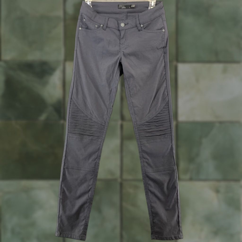 Prana PrAna Gray Jeans Womens 0 Stretch Ribbed Knees Jeans Slim 5-Pocket Gray Size 25" / US 0 / IT 36 - 1 Thumbnail