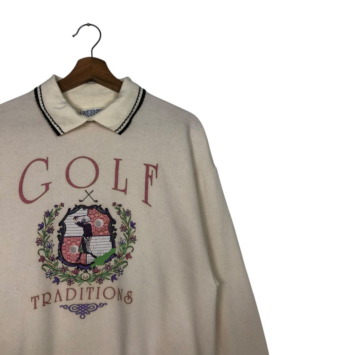 Vintage 🔥VINTAGE COLLEGE SWEATSHIRT COLLAR MORNING SUN USA GOLF Size US M / EU 48-50 / 2 - 8 Thumbnail