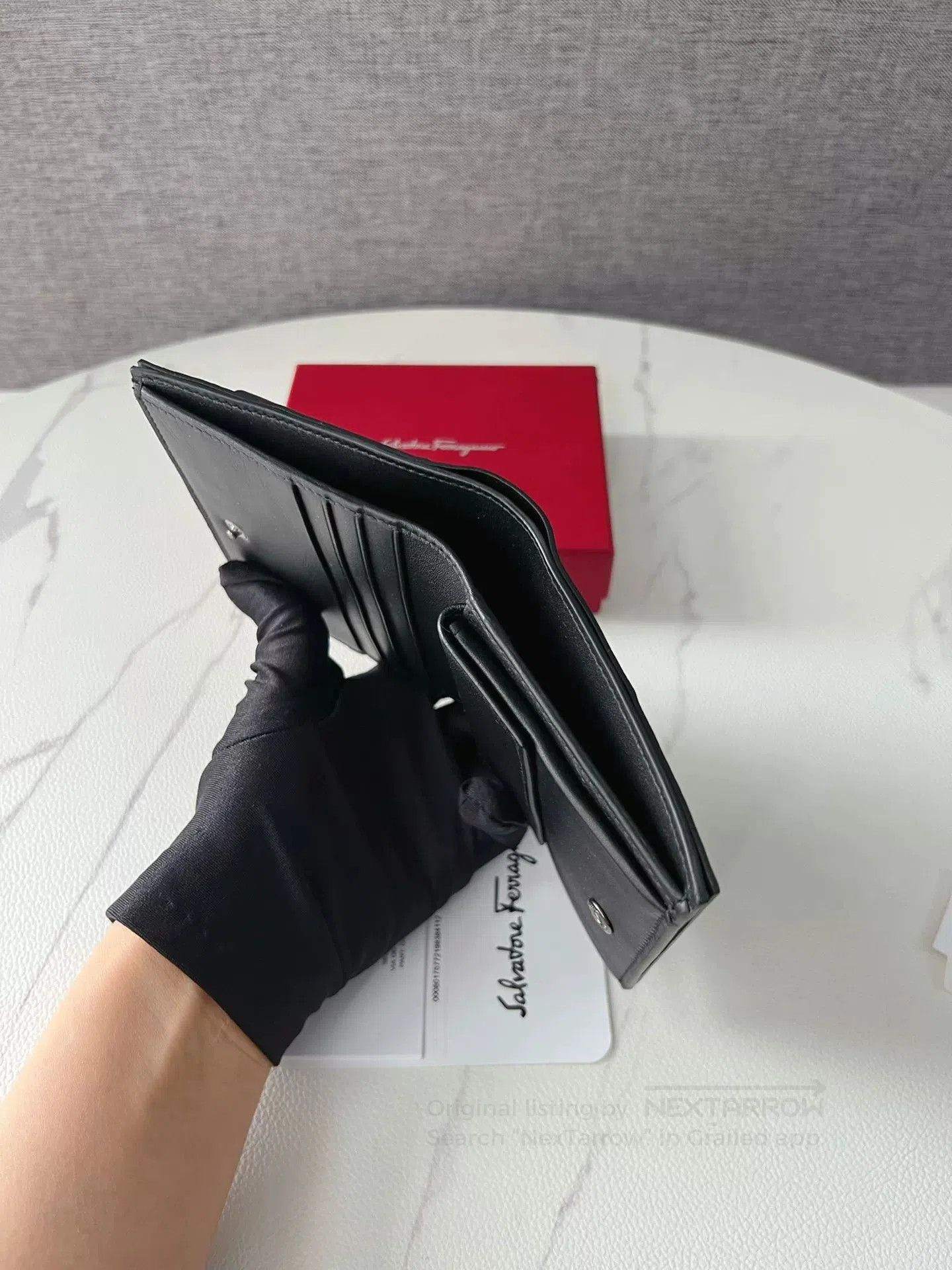 Salvatore Ferragamo Ferragamo Black Bow Short Wallet. Size ONE SIZE - 4 Thumbnail