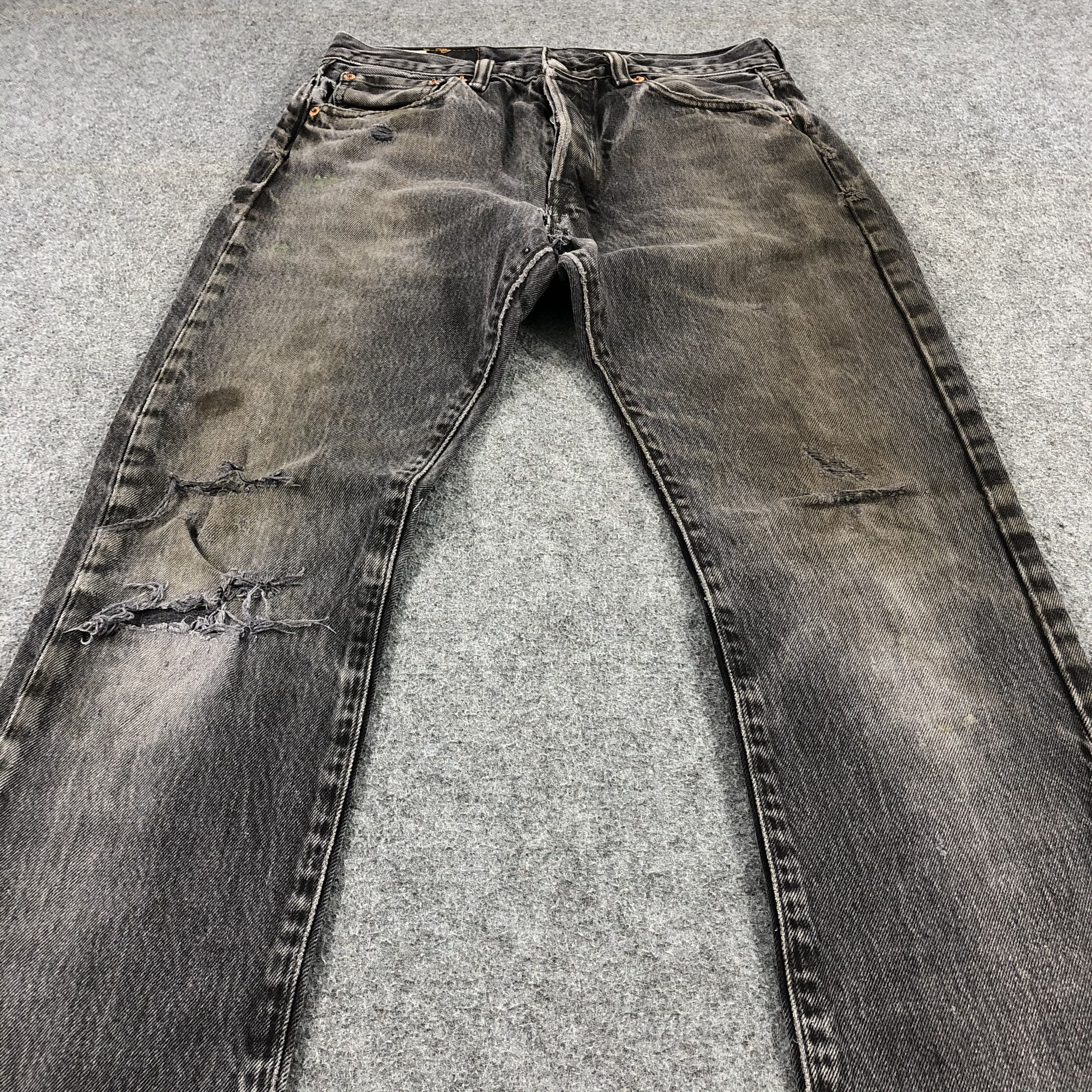 Levi's Vintage Distress Levis 501 Earth Tone Jeans-JM1491 Size US 29 - 3 Thumbnail
