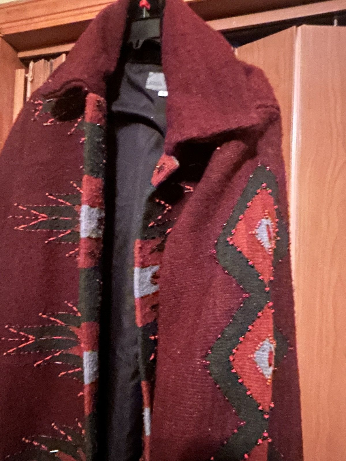 Other Krista Koeppe Vintage Beaded Wool Coat: Aztec Tribal Size S / US 4 / IT 40 - 10 Thumbnail