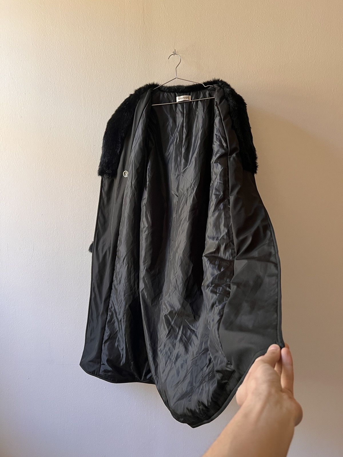 Balmain Vintage Balmain Black Fur Trench Coat Size S / US 4 / IT 40 - 5 Thumbnail