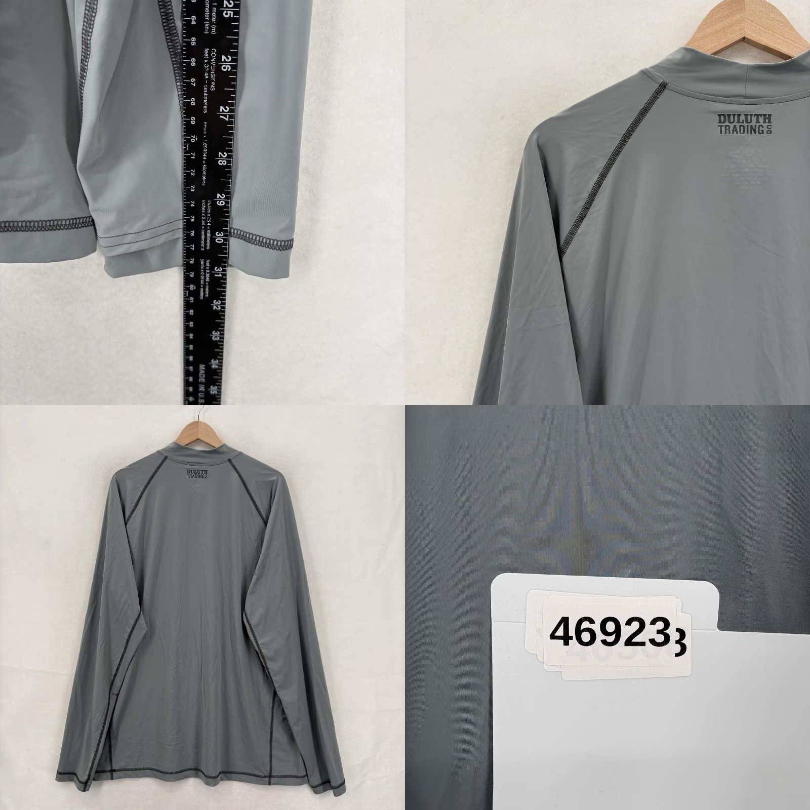 Duluth Trading Company Duluth Suit Up Long Sleeve Mock Neck Swim Tee Mens 2XL Gray Stretch Outdoors UPF Shirt Mens 2XL Gray Stretch Size US XXL / EU 58 / 5 - 8 Thumbnail