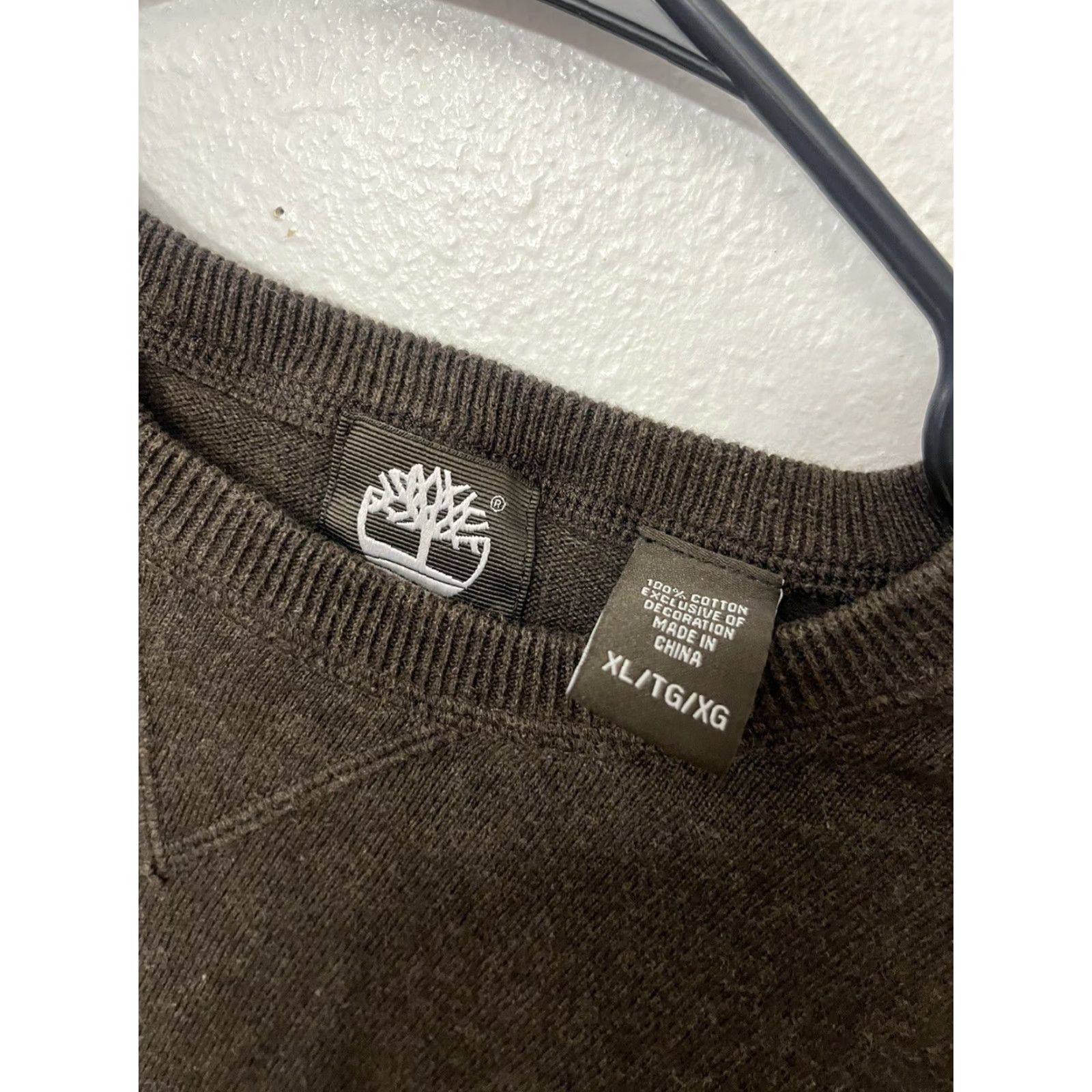 Timberland Timberland Mens Solid Brown Knit Sweater 100% Cotton XL Crew Neck Cable-Knit Pullover KnIT Style Casual Logo Vintage No Size US XL / EU 56 / 4 - 2 Thumbnail