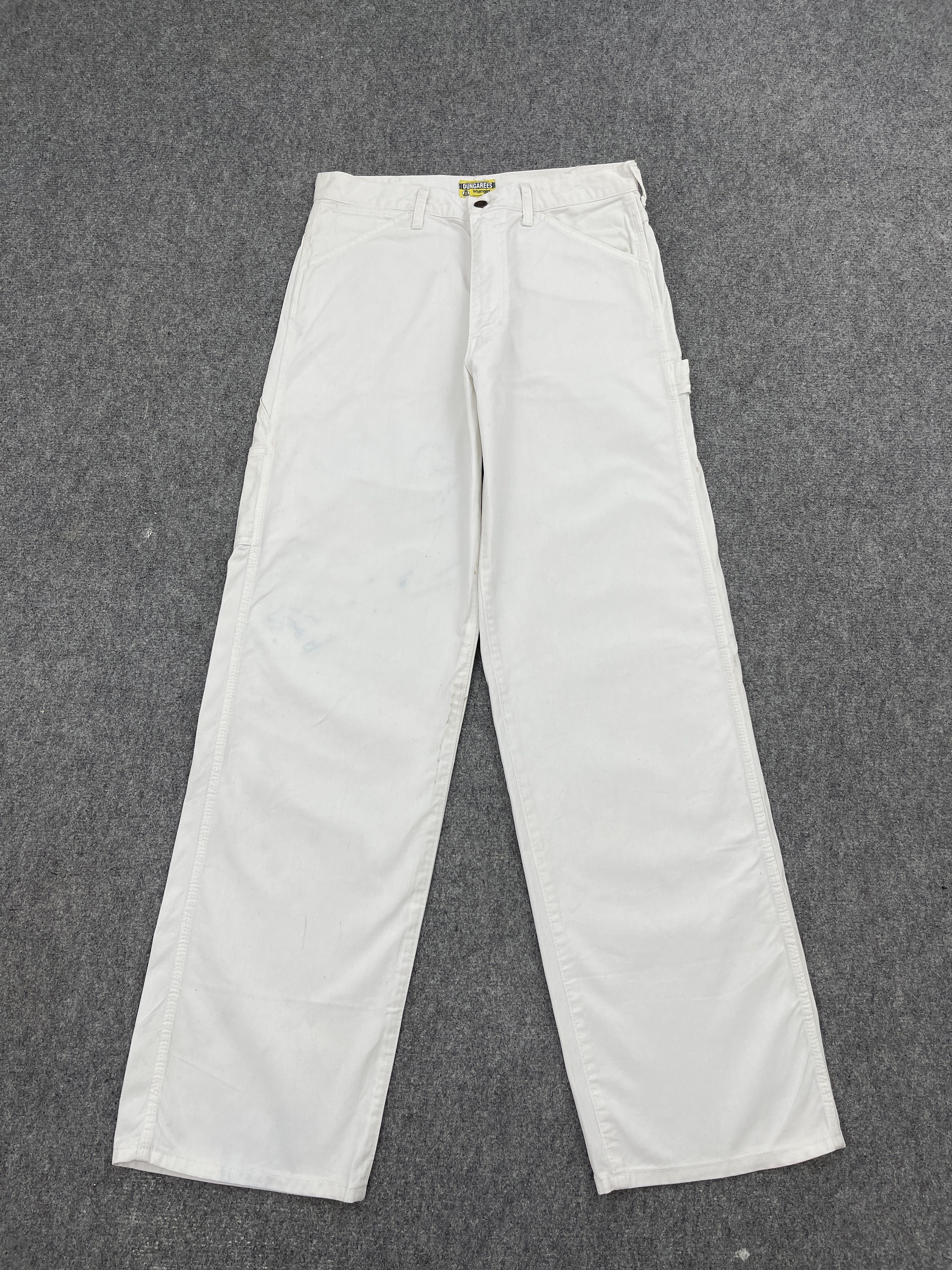 Vintage Vintage 90s Vintage Wrangler Dungarees White Denim DP2557 Size US 30 / EU 46 - 1 Thumbnail