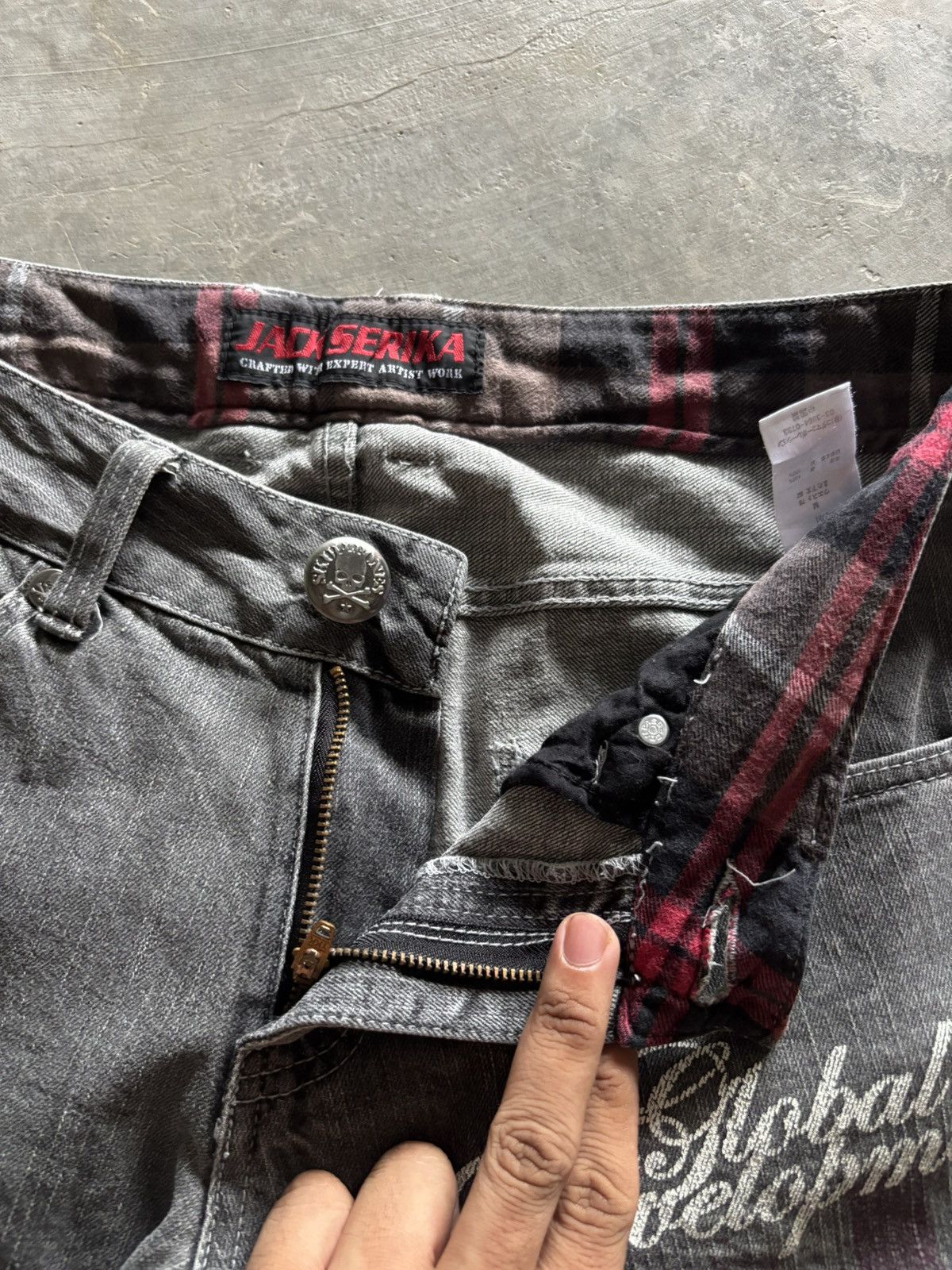 If Six Was Nine JACK SERIKA poem union jack japanese punk whiskered wash Size US 30 / EU 46 - 5 Thumbnail