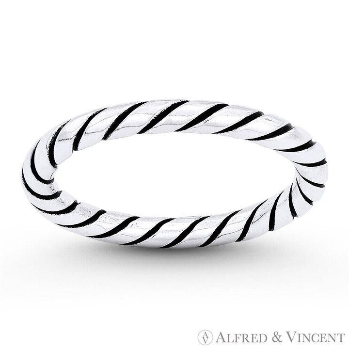 Other Twist-Rope Stackable Right-Hand Band in .925 Sterling Silver Size ONE SIZE - 1 Preview
