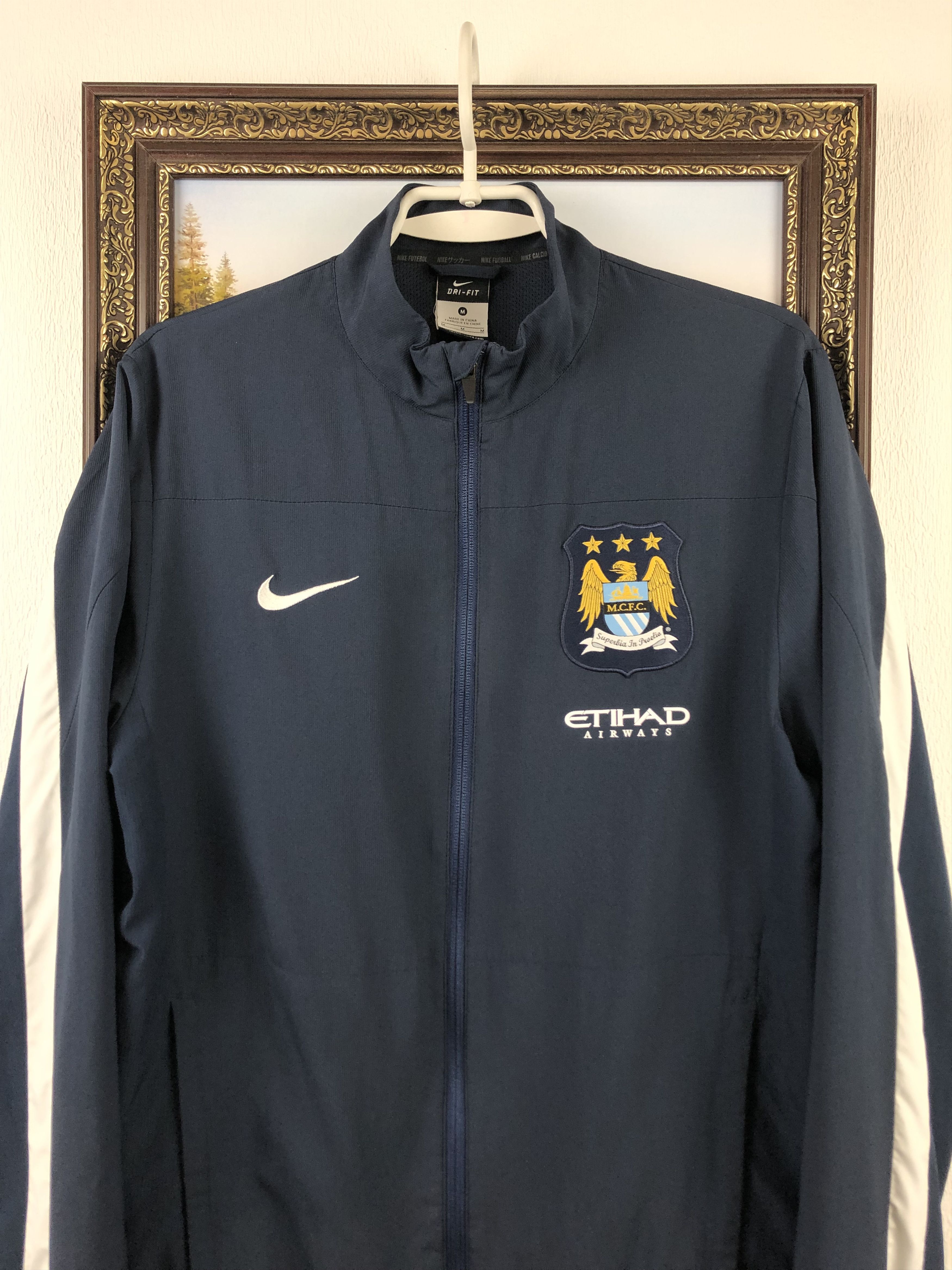 Nike Manchester City Football Jacket Soccer Zip Mens Track Top Size US M / EU 48-50 / 2 - 2 Thumbnail