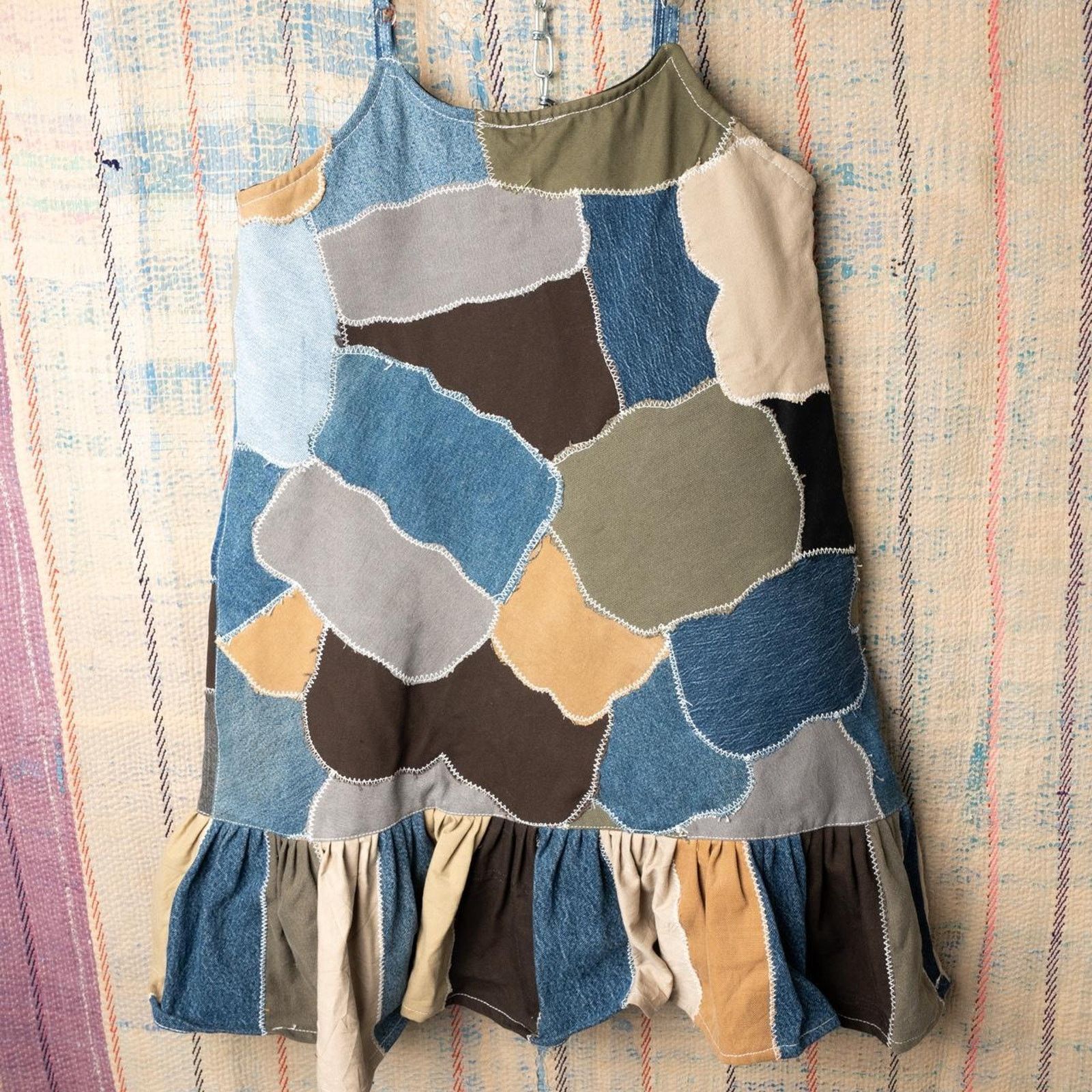 Other Custom patchwork mini dress with ruffle hem Size S / US 4 / IT 40 - 2 Thumbnail