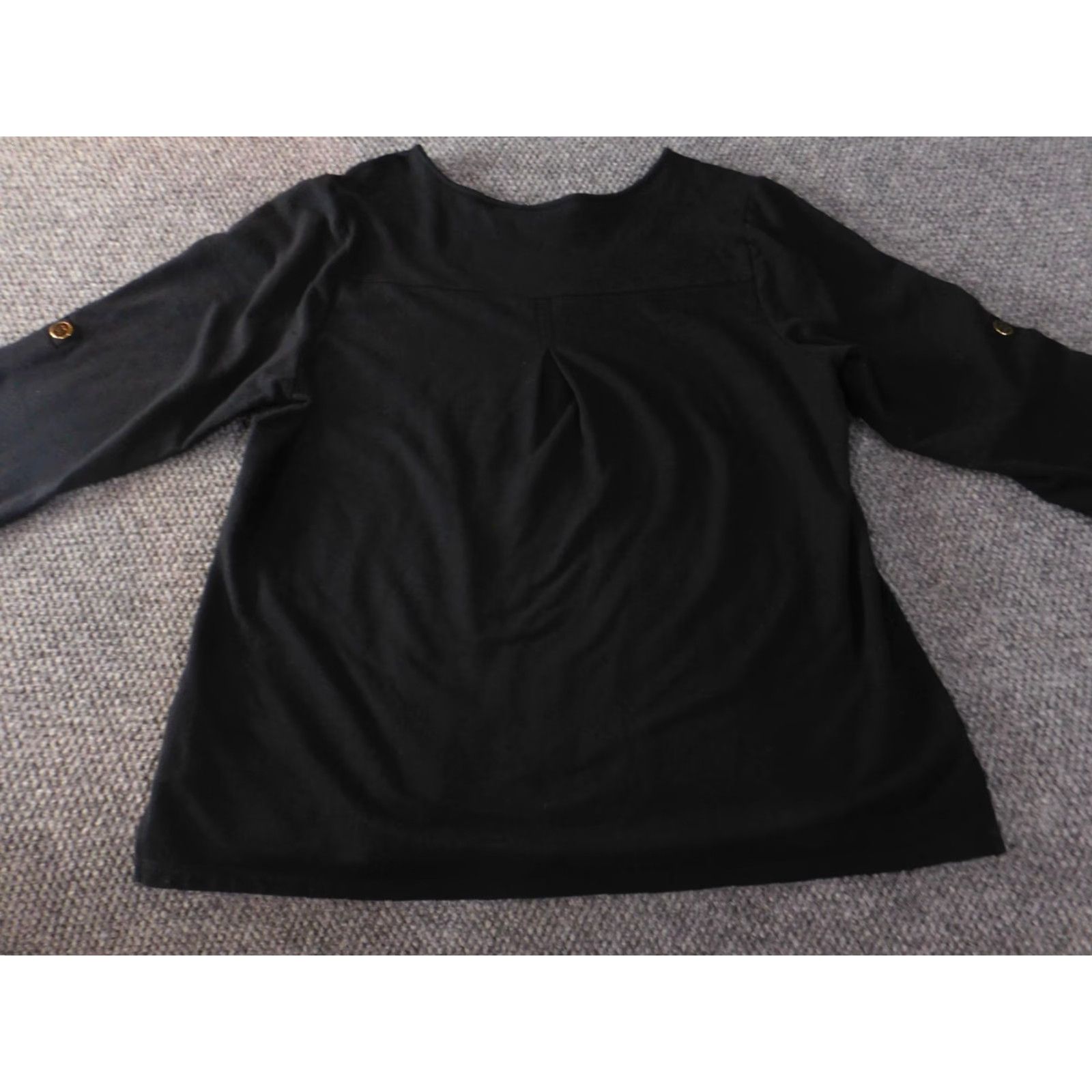 Vintage Susan Graver Sweater Large black stretch womens pullover classic cotton Shirt Size L / US 10 / IT 46 - 7 Thumbnail