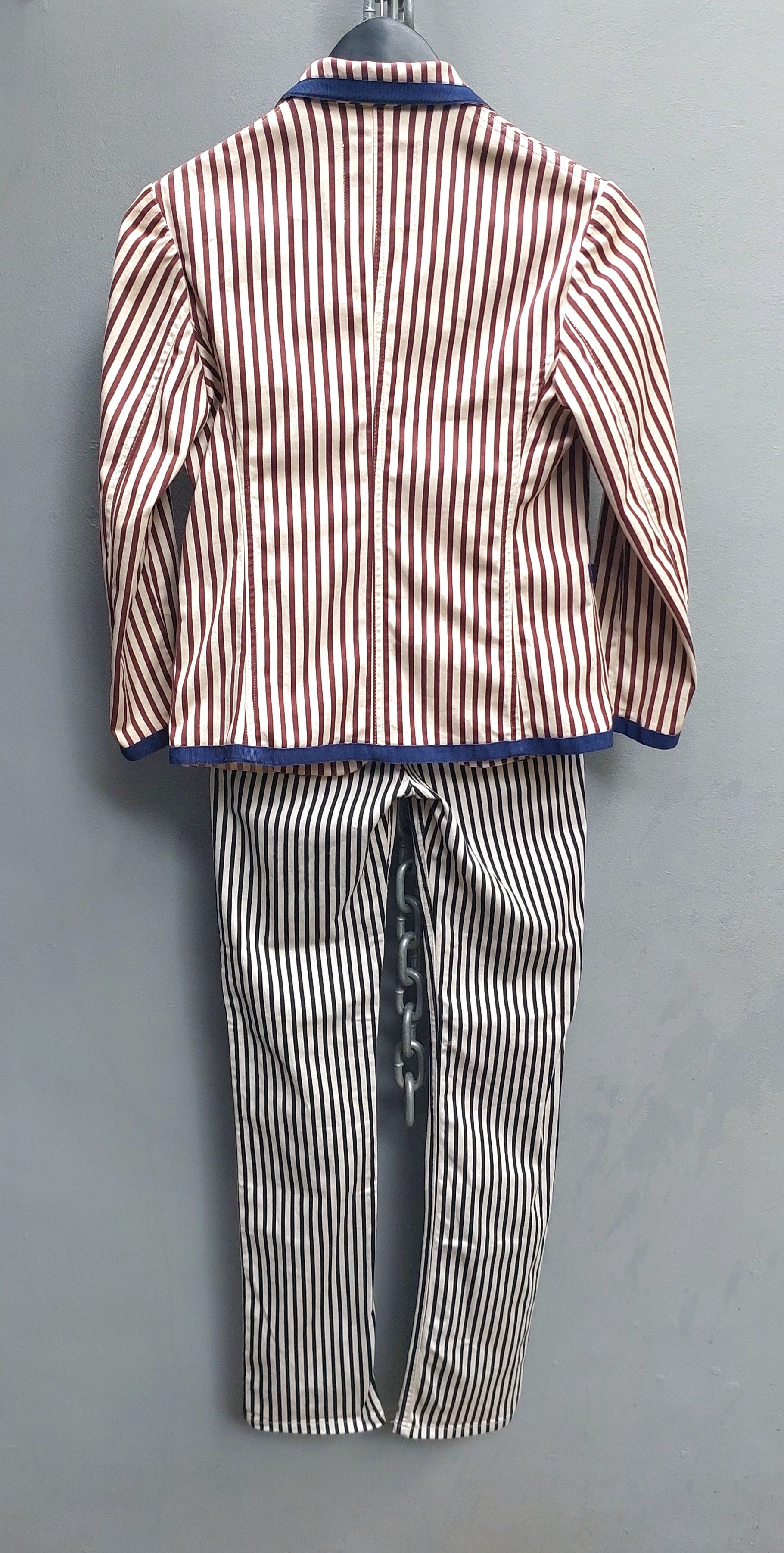 Jean Paul Gaultier Jean Paul Gaultier Striped Unlined Blazer and Pant Set Size S / US 4 / IT 40 - 2 Thumbnail