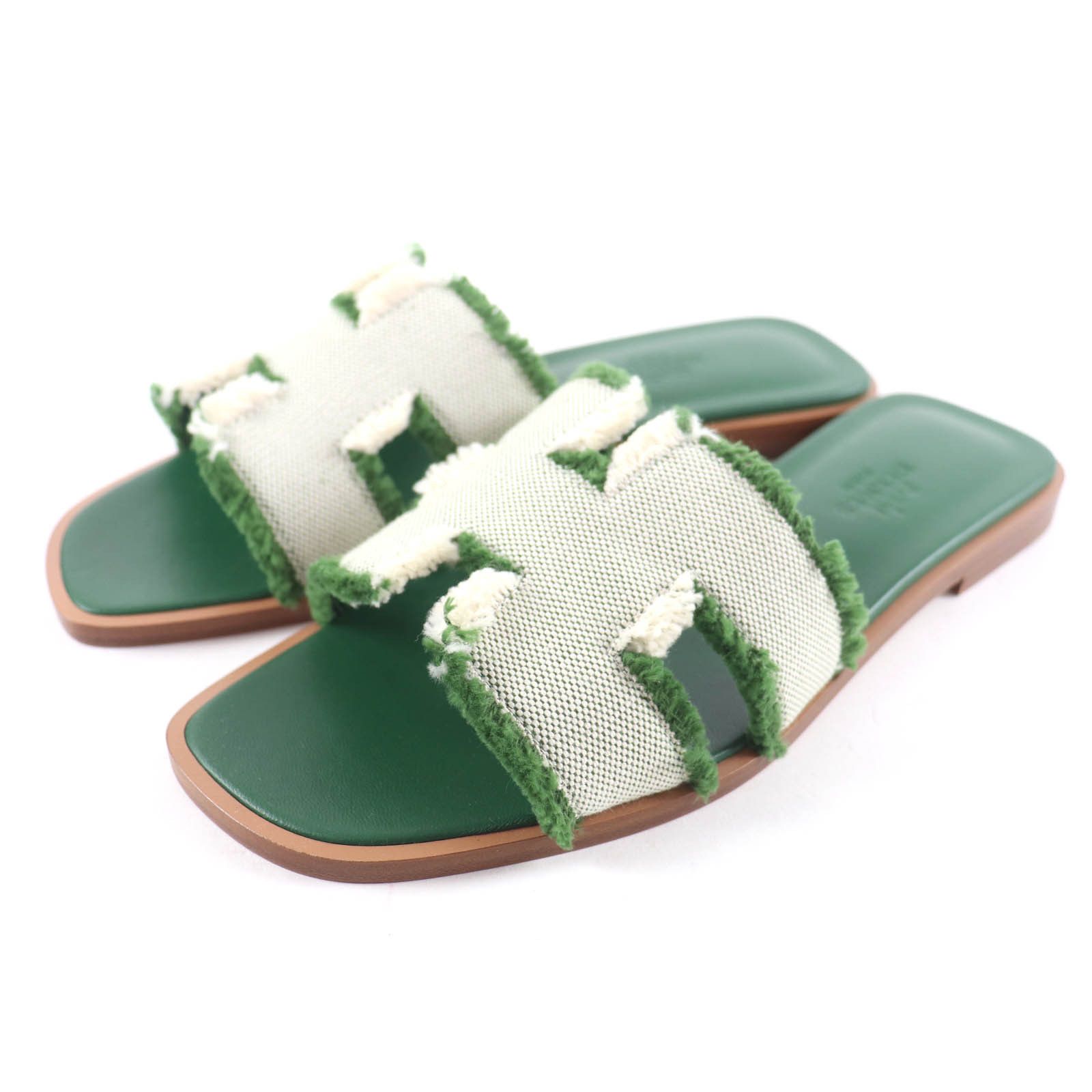 Hermes Hermes Hermes Oran Fringe Leather Sandals Leather Shoes DUTY FREE for USA Size ONE SIZE - 1 Thumbnail