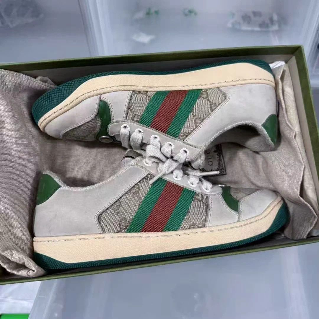 Gucci Gucci Gray Green Distressed Sneakers Women's 36.5 Size US 5.5 / IT 35.5 - 3 Thumbnail