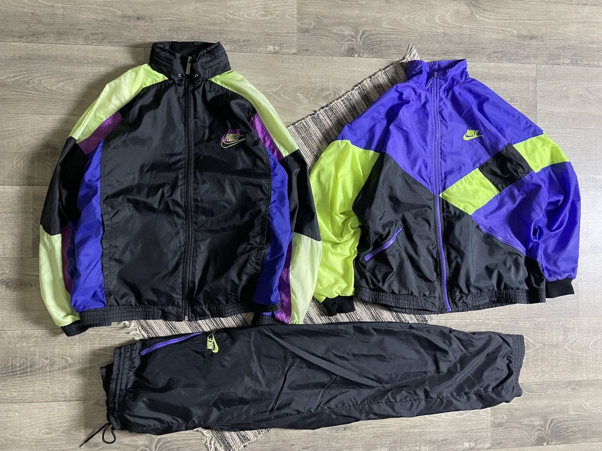 Nike 💧NIKE 90s 3in1 Bundle Nylon Tracksuit Pants + 2 Jackets S-M Size US 30 / EU 46 - 4 Thumbnail