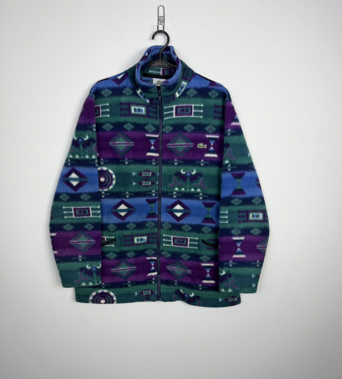 Lacoste Unique Lacoste Small Logo Vintage Pattern Fleece Size US L / EU 52-54 / 3 - 1 Thumbnail
