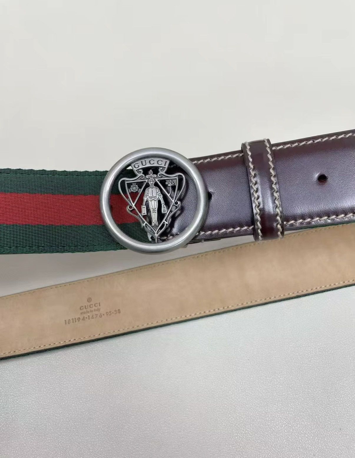 Gucci GUCCI Genuine Leather & Canvas Belt J30 Size ONE SIZE - 3 Thumbnail