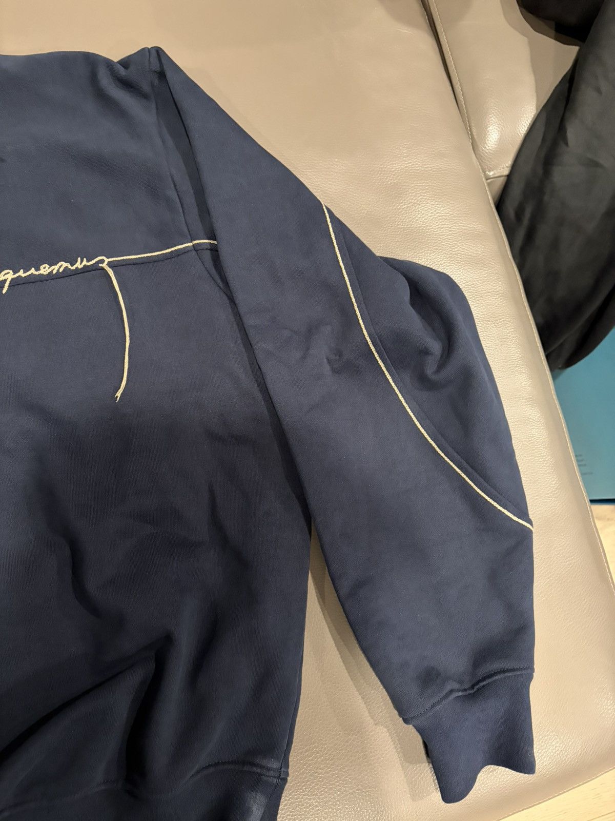 Jacquemus Jacquemus Navy Le Raphia 'Le Sweatshirt Fio' Sweatshirt Size US M / EU 48-50 / 2 - 5 Thumbnail