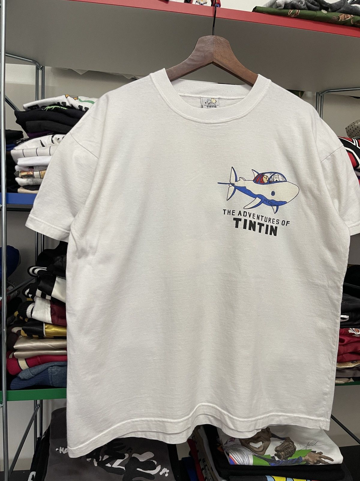 Vintage Vintage 90s The Adventure of Tintin Red Rackham Treasure Tee Size US L / EU 52-54 / 3 - 6 Thumbnail