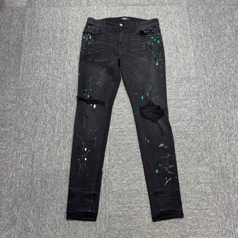 Amiri Amiri Black splashed ink jeans 2506-Nextarrow Size US 34 / EU 50 - 1 Thumbnail