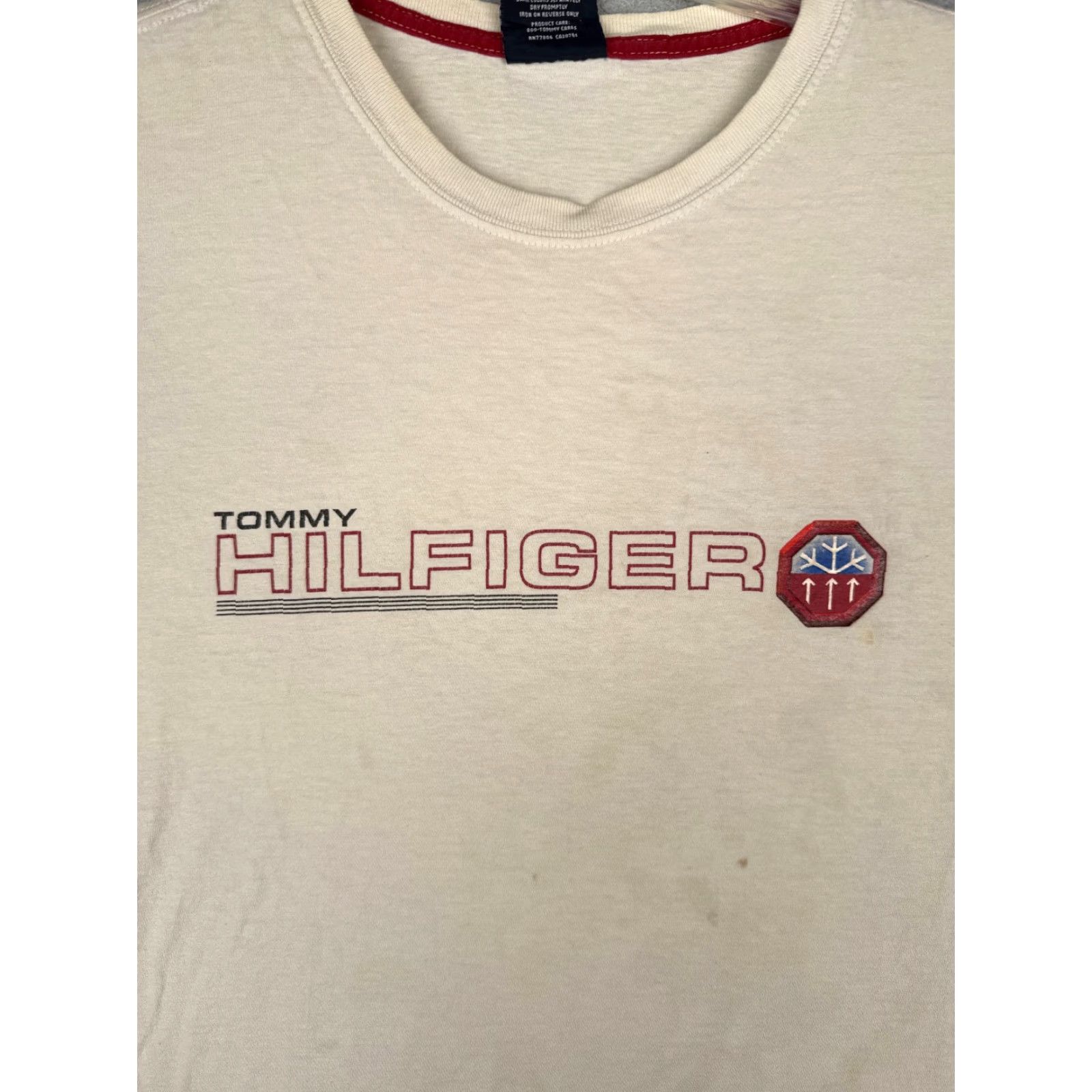 Tommy Hilfiger Tommy Hilfiger Shirt Adult Large White Gray Crew Long Sleeve Cotton Blend Shirt Mens Long Sleeve Crew Neck Logo Jersey Cotton Blend T-Shirt Size US L / EU 52-54 / 3 - 6 Thumbnail