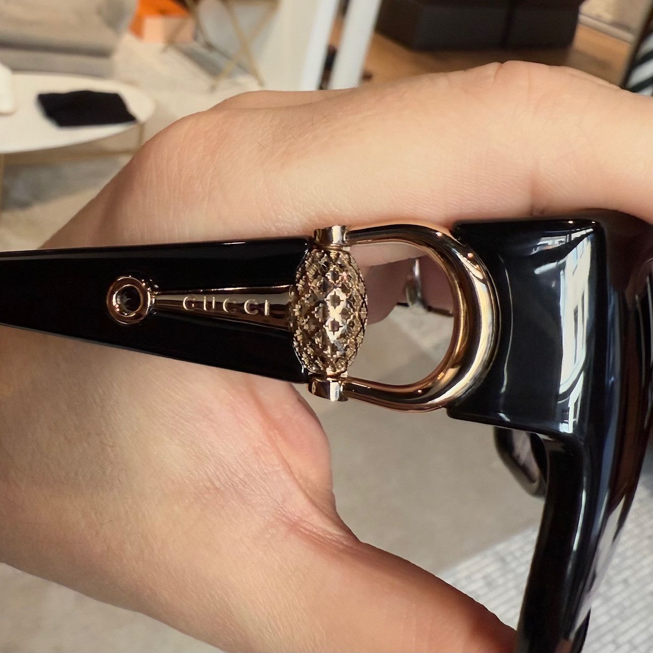 Gucci Gucci GG3727 Diamantissima Horsebit Ovrszd Square Sunglasses Size ONE SIZE - 8 Thumbnail