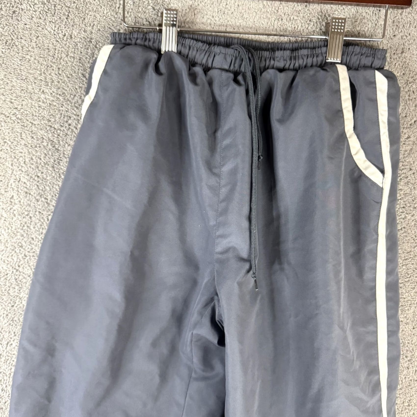 Vintage East West Track Pants Mens M Gray Lined Side Stripe Woven Athletic Size US 31 - 4 Thumbnail