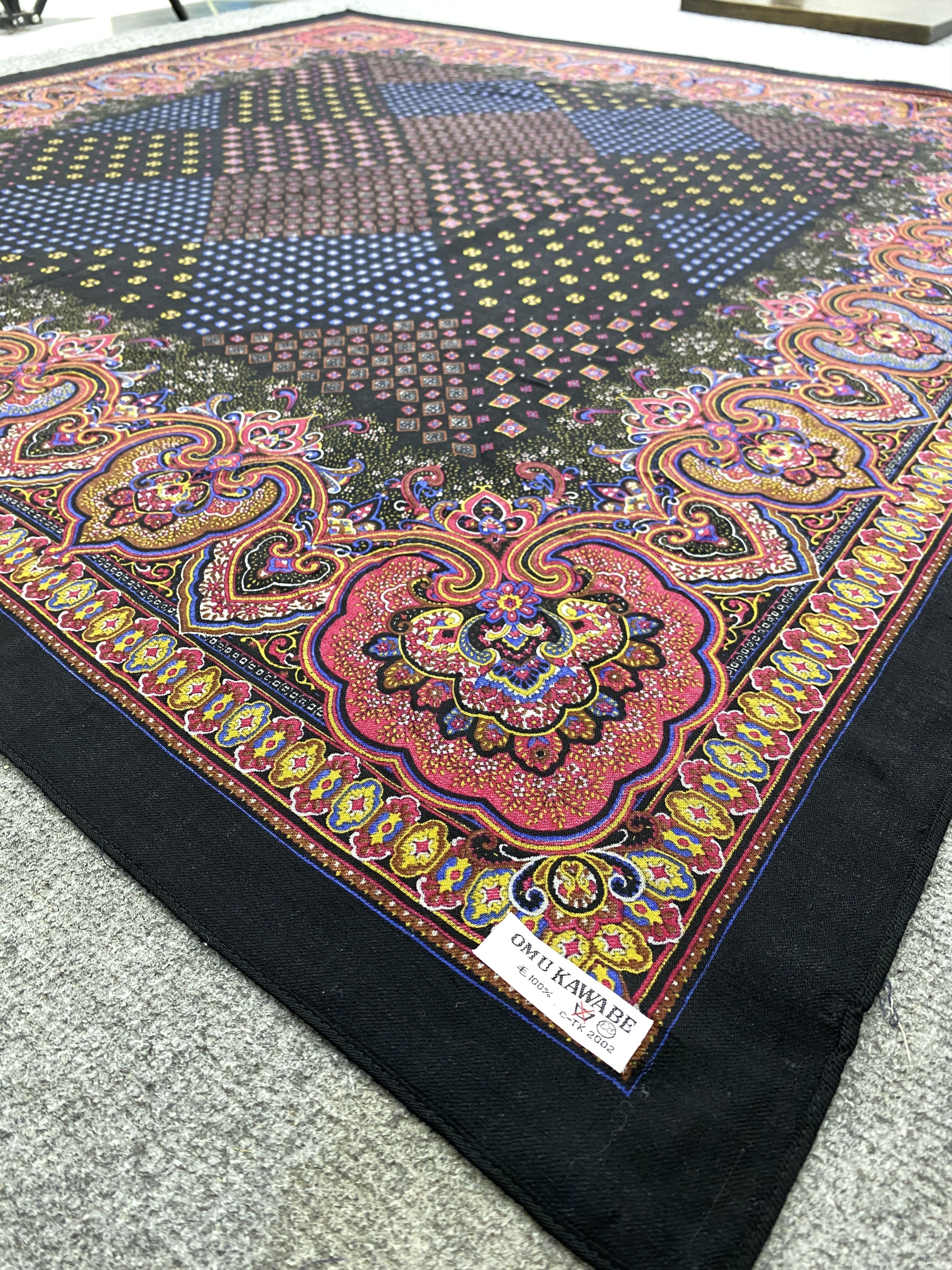Japanese Brand Omu Kawabe Wool Scarf Shawl Babushka head Scarf SN0044 Size ONE SIZE - 4 Thumbnail