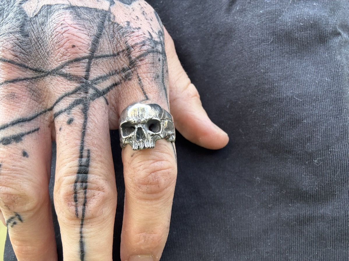 Other Ape Object Sterling Silver Skull Ring - Half-Jaw Design Size ONE SIZE - 7 Thumbnail