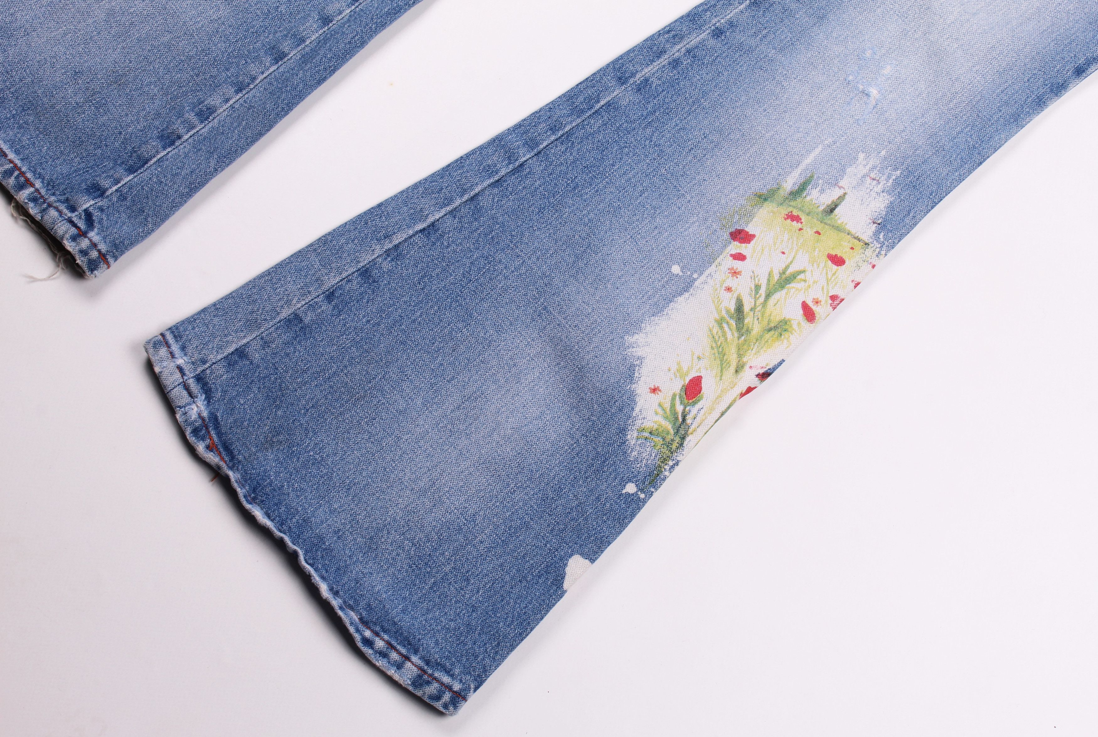 Other Vintage Miss Sixty Y2K Distressed Bootcut Floral Jeans Size 28" / US 6 / IT 42 - 6 Thumbnail
