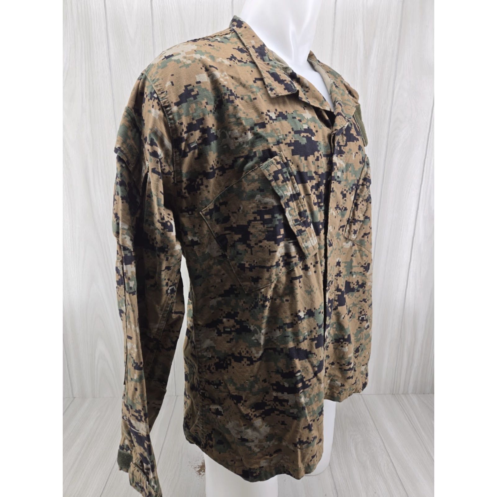 Vintage Prestige Tactical Wear Military Jacket Mens XL Green Camo Digital Woodland Military Shirt Style Full Zip Size US XL / EU 56 / 4 - 7 Thumbnail
