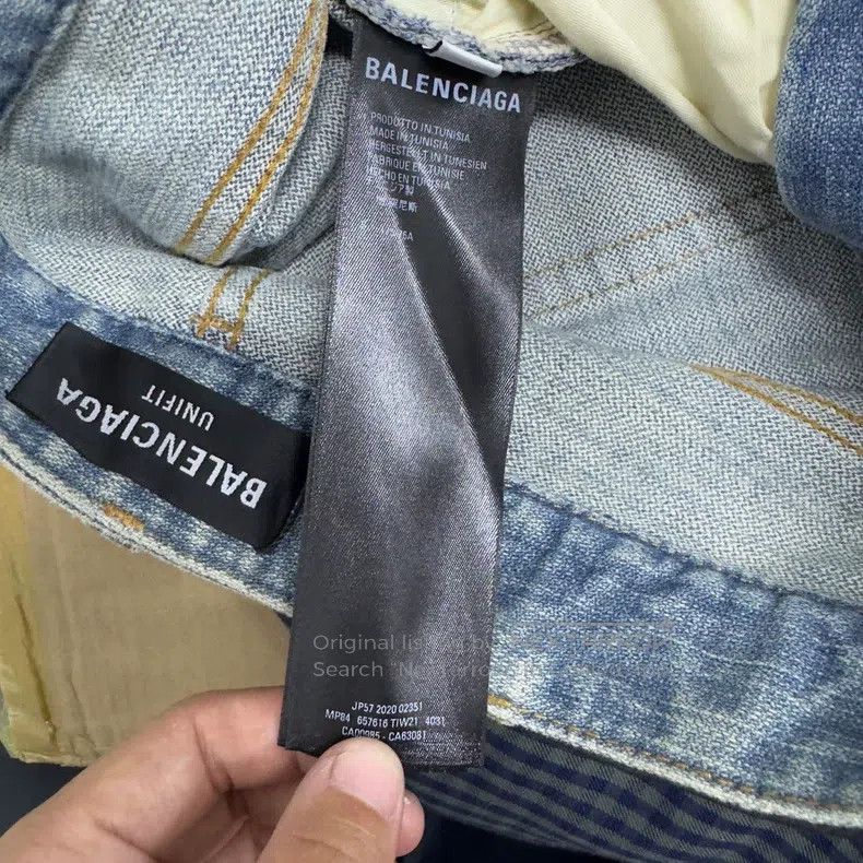 Balenciaga Balenciaga size S Fake Two-Piece Shirt and Wide-Leg Washed Size US 27 - 4 Thumbnail