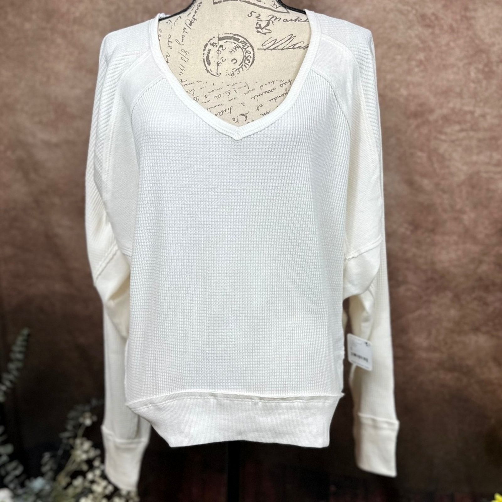Free People Free People Santa Clara Waffle Knit Oversized Alabaster S Size S / US 4 / IT 40 - 12 Thumbnail