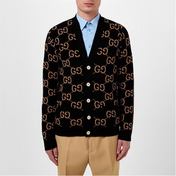 Gucci Monogram Jacquard Cardigan Size US L / EU 52-54 / 3 - 1 Thumbnail