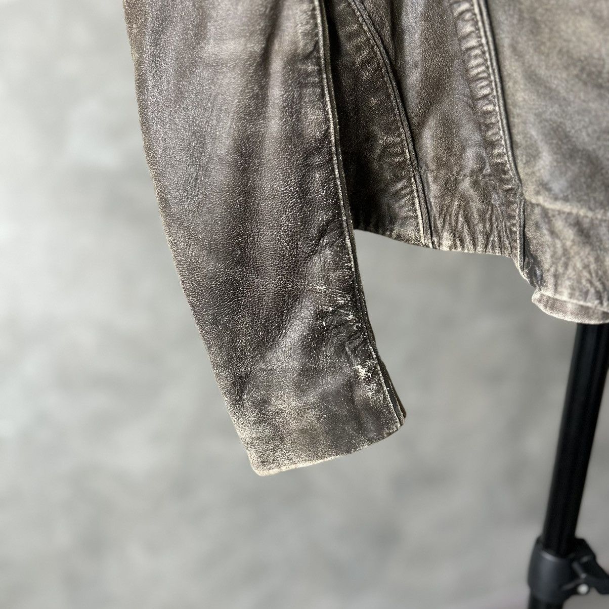 Allsaints Allsaints Faded Asymmetric Rick Owens Vibe Leather Jacket Size S / US 4 / IT 40 - 10 Thumbnail