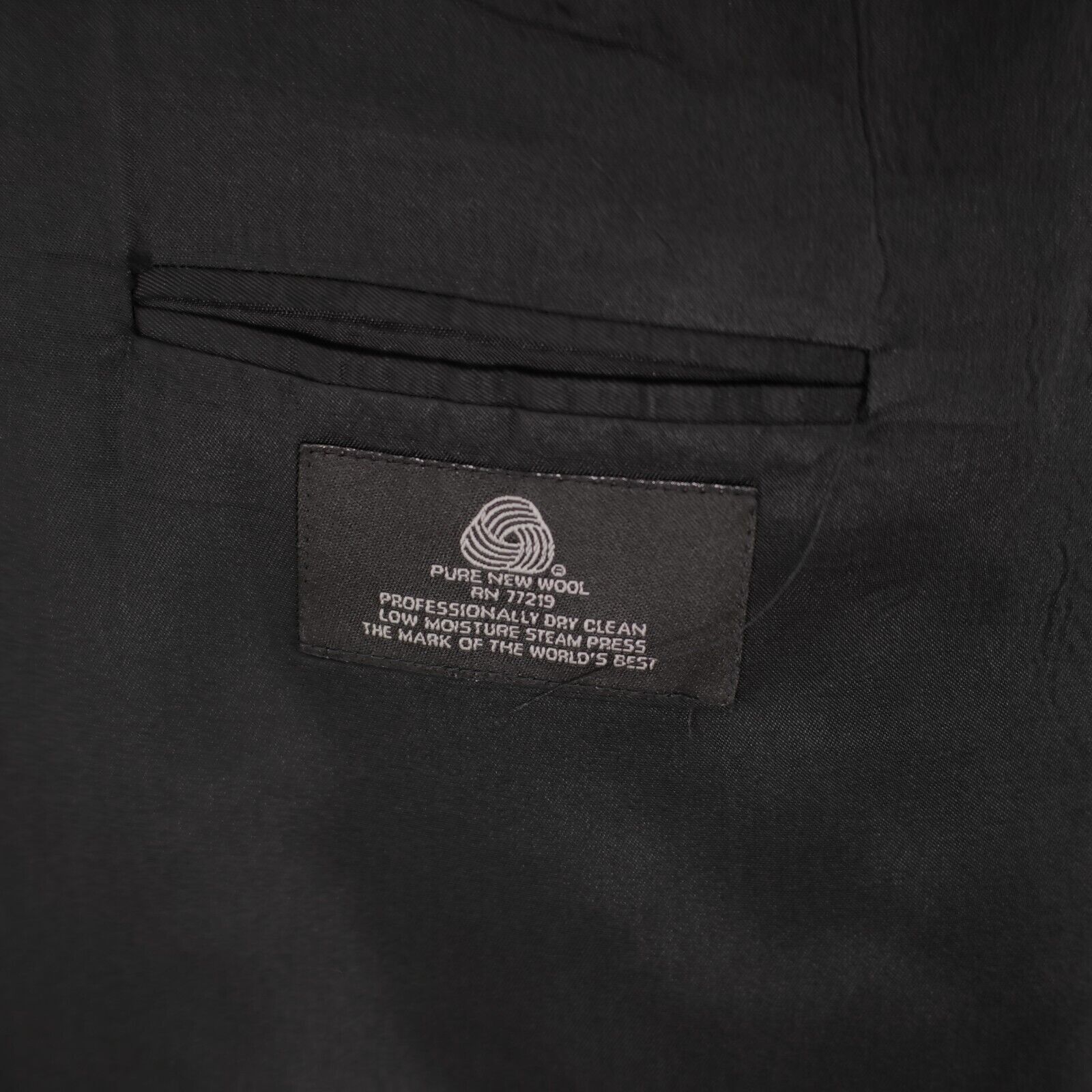 Pronto Uomo Pronto Uomo Thick Textured Worsted Wool Black 3 Gold Button Size 48L - 11 Thumbnail