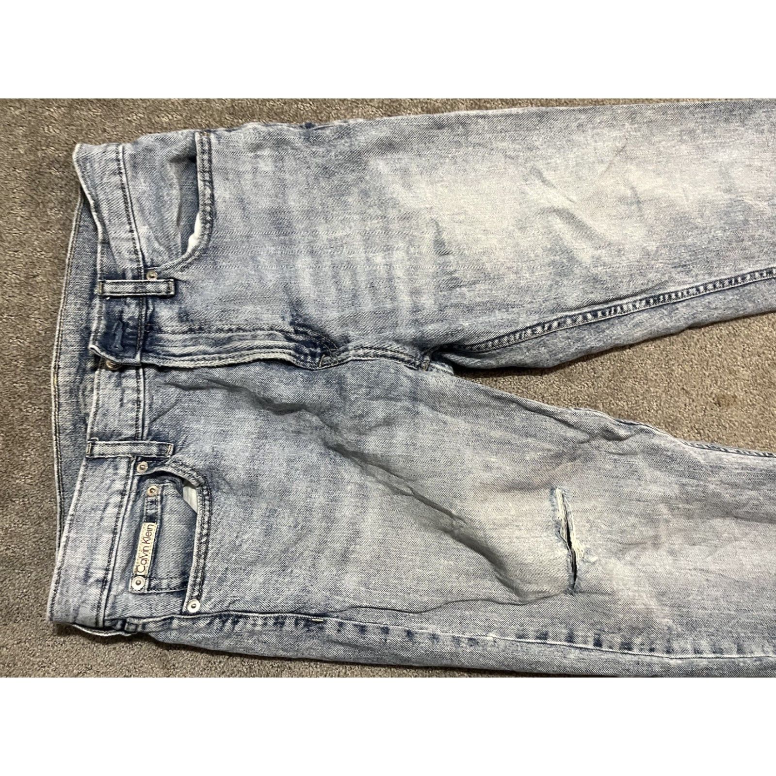 Calvin Klein Calvin Klein Jeans Straight Denim Blue Regular Men 32x24 Inseam 24 Hemmed Stretch 5-Pocket Mid Rise 32x24 Sz 32 Blue Jeans Size US 32 / EU 48 - 4 Thumbnail