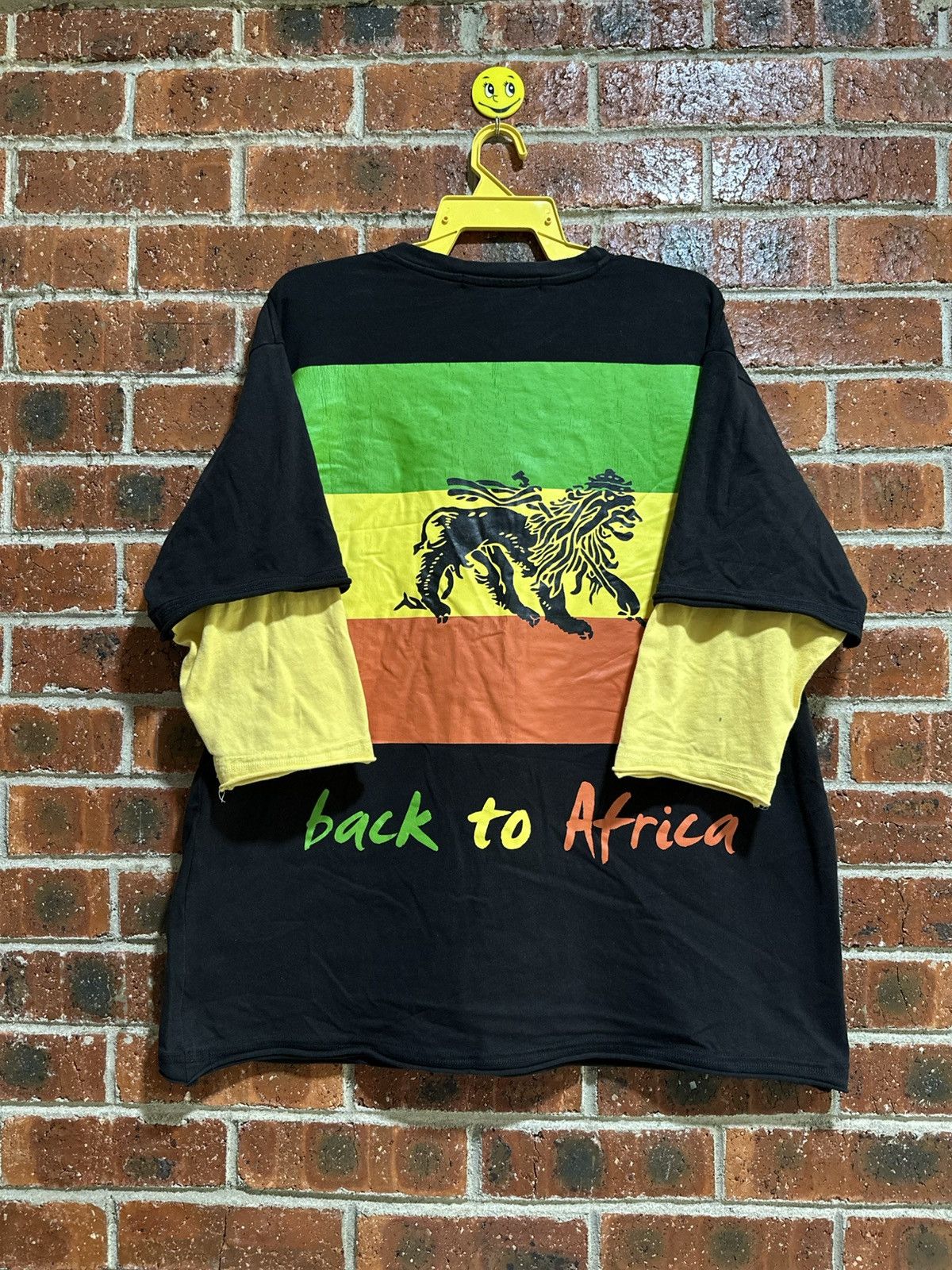 Bob Marley Vintage Back To Africa Rasta Flag Three Quater Tee Size US XXL / EU 58 / 5 - 1 Thumbnail