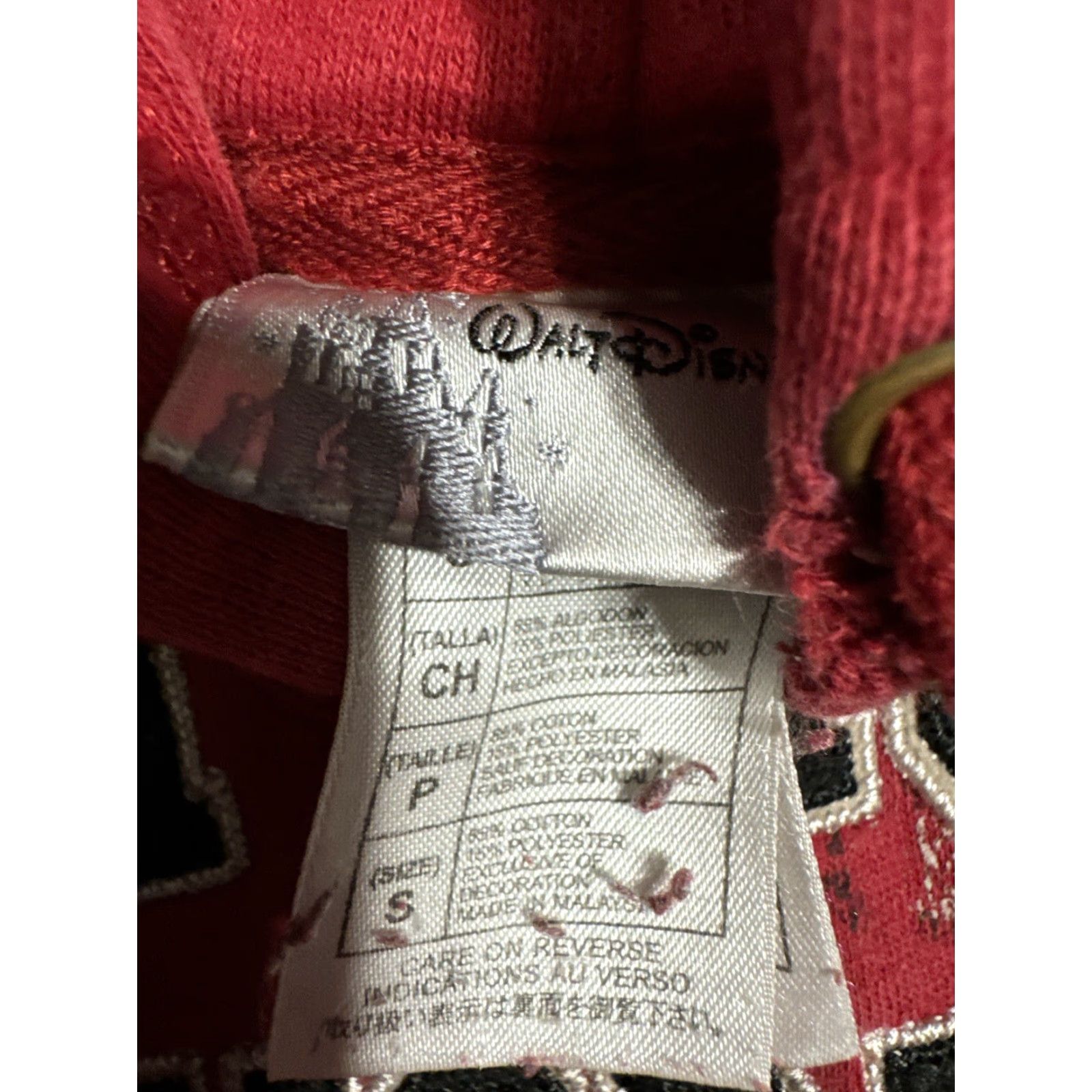 Disney VINTAGE Mickey Mouse Embroidered Red Hoodie Sweatshirt 90s Small Unisex Adults S Size US S / EU 44-46 / 1 - 5 Thumbnail