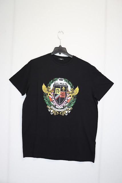 Balmain o1rshd1 Crest Logo T-Shirt / 374 Saint-Honore in Black Size US M / EU 48-50 / 2 - 2 Thumbnail