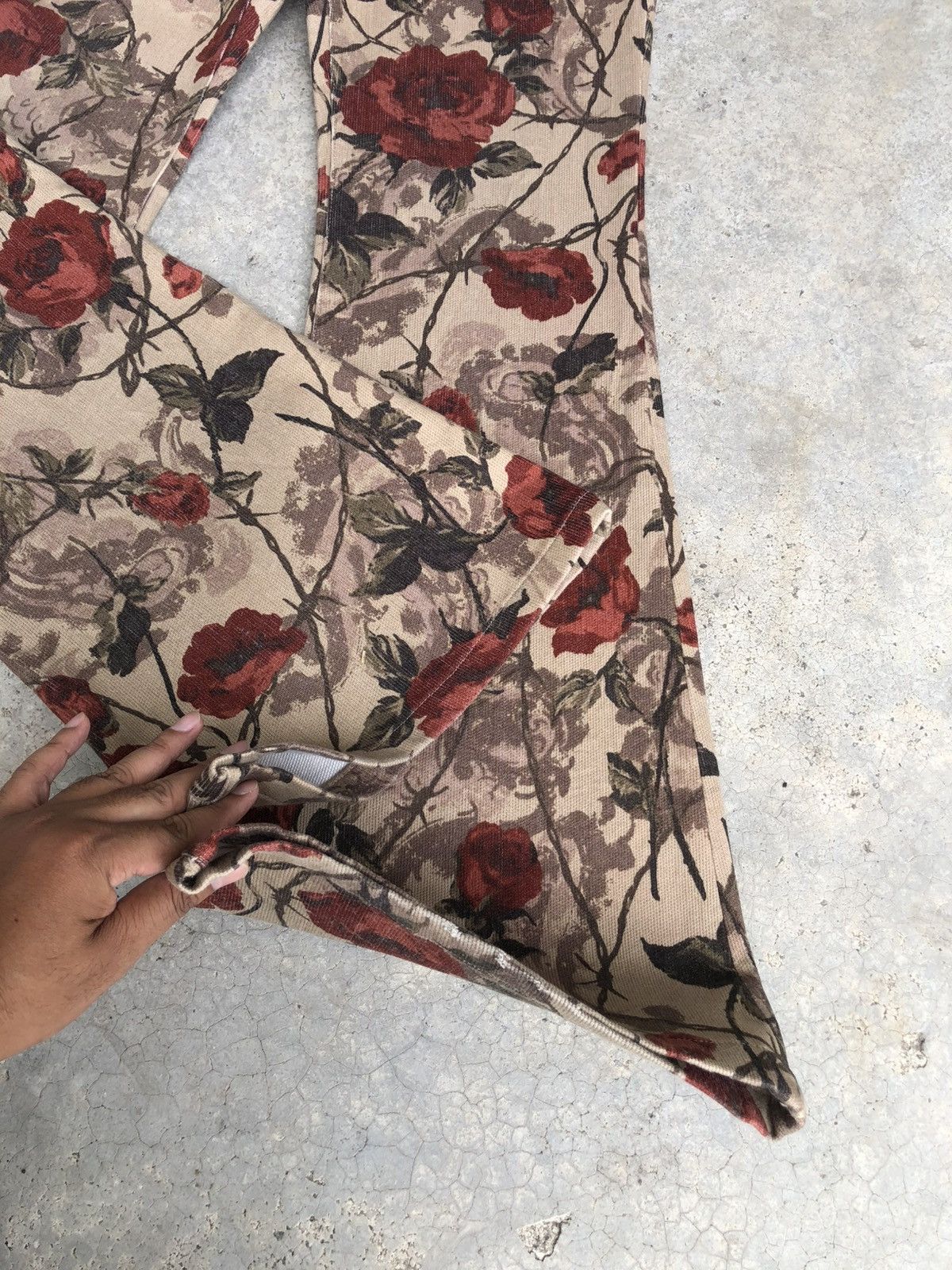 Tornado Mart Rare Tornado Mart Flared Bootcut Jeans Fullprint Flower Size US 31 - 13 Thumbnail