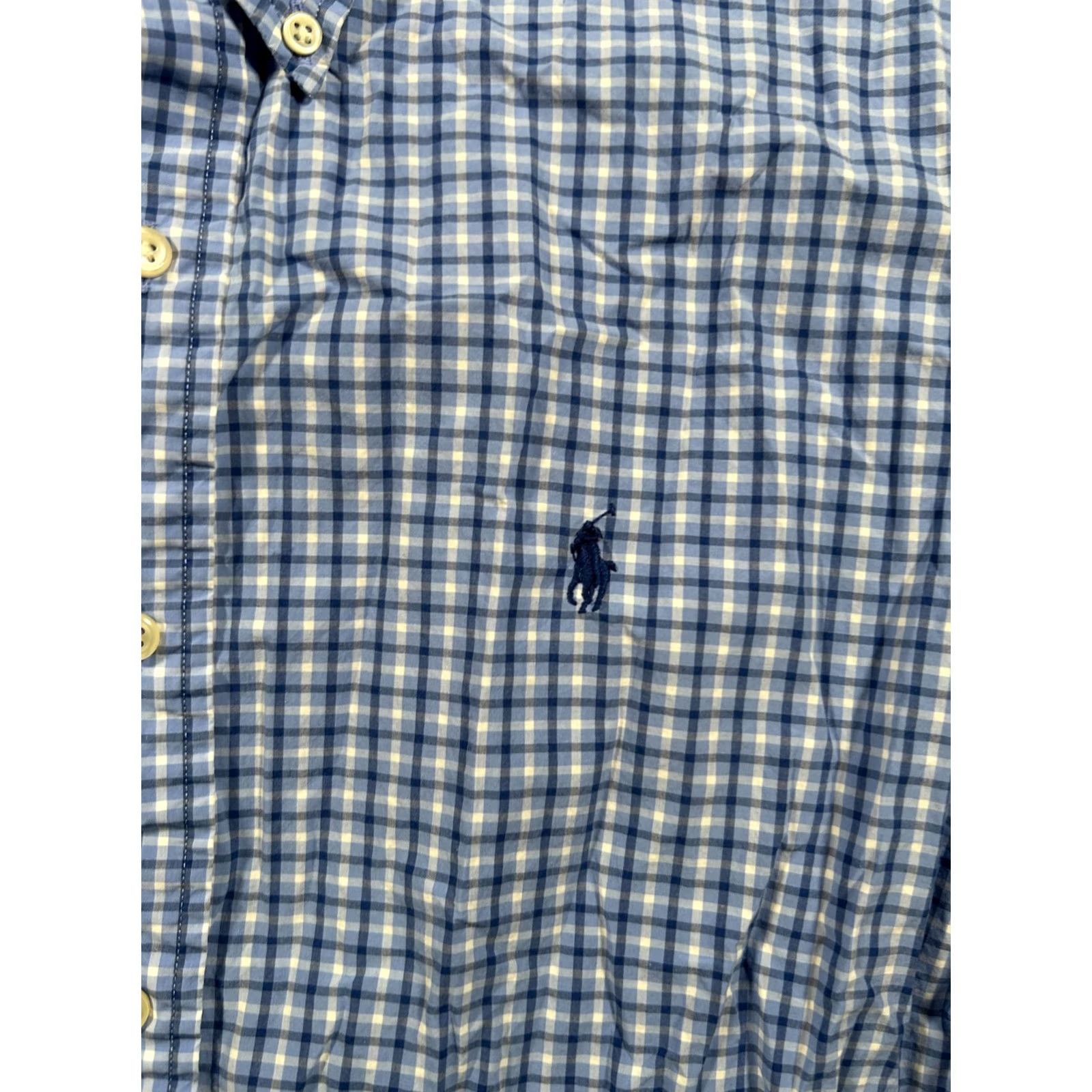 Ralph Lauren Ralph Lauren Shirt Mens Large Blue Check Pony Logo Split Pleated Button Down Size US L / EU 52-54 / 3 - 7 Thumbnail