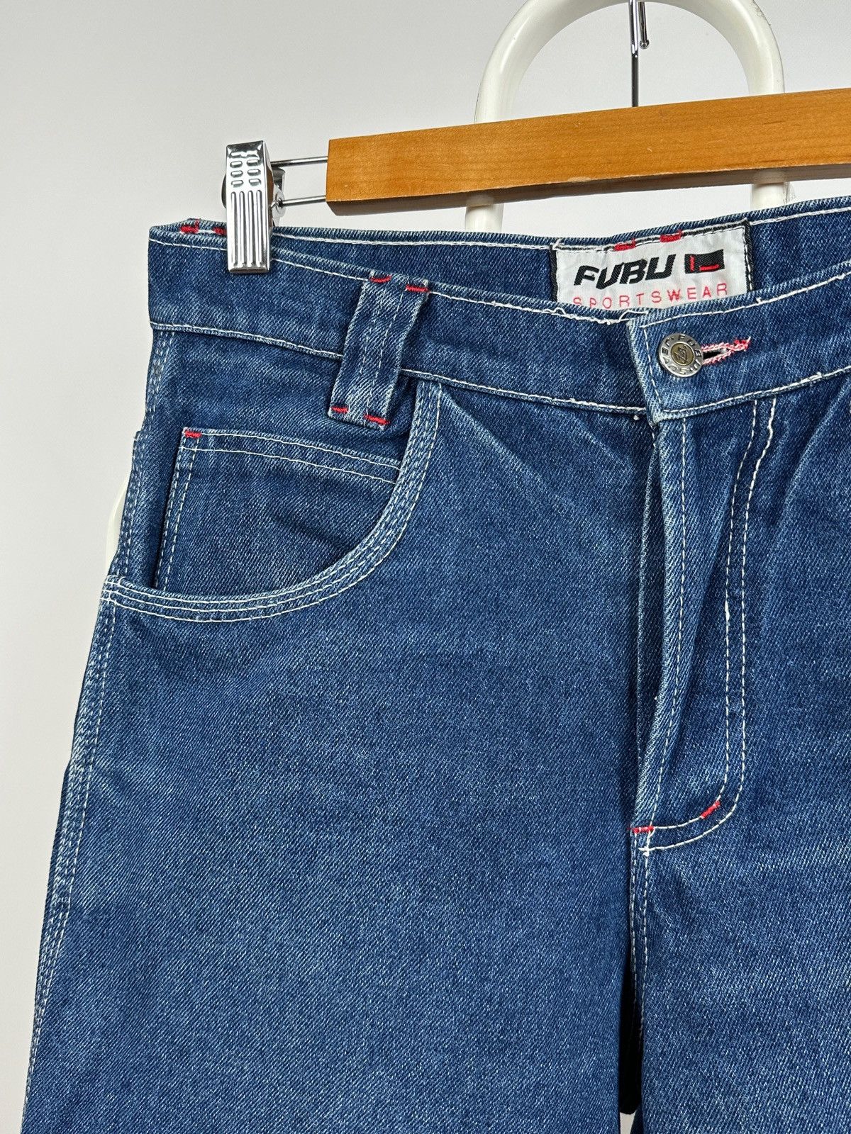 Fubu Vintage Fubu Sports Cargo Baggy Denim Pants Rap Style Size US 28 / EU 44 - 8 Thumbnail